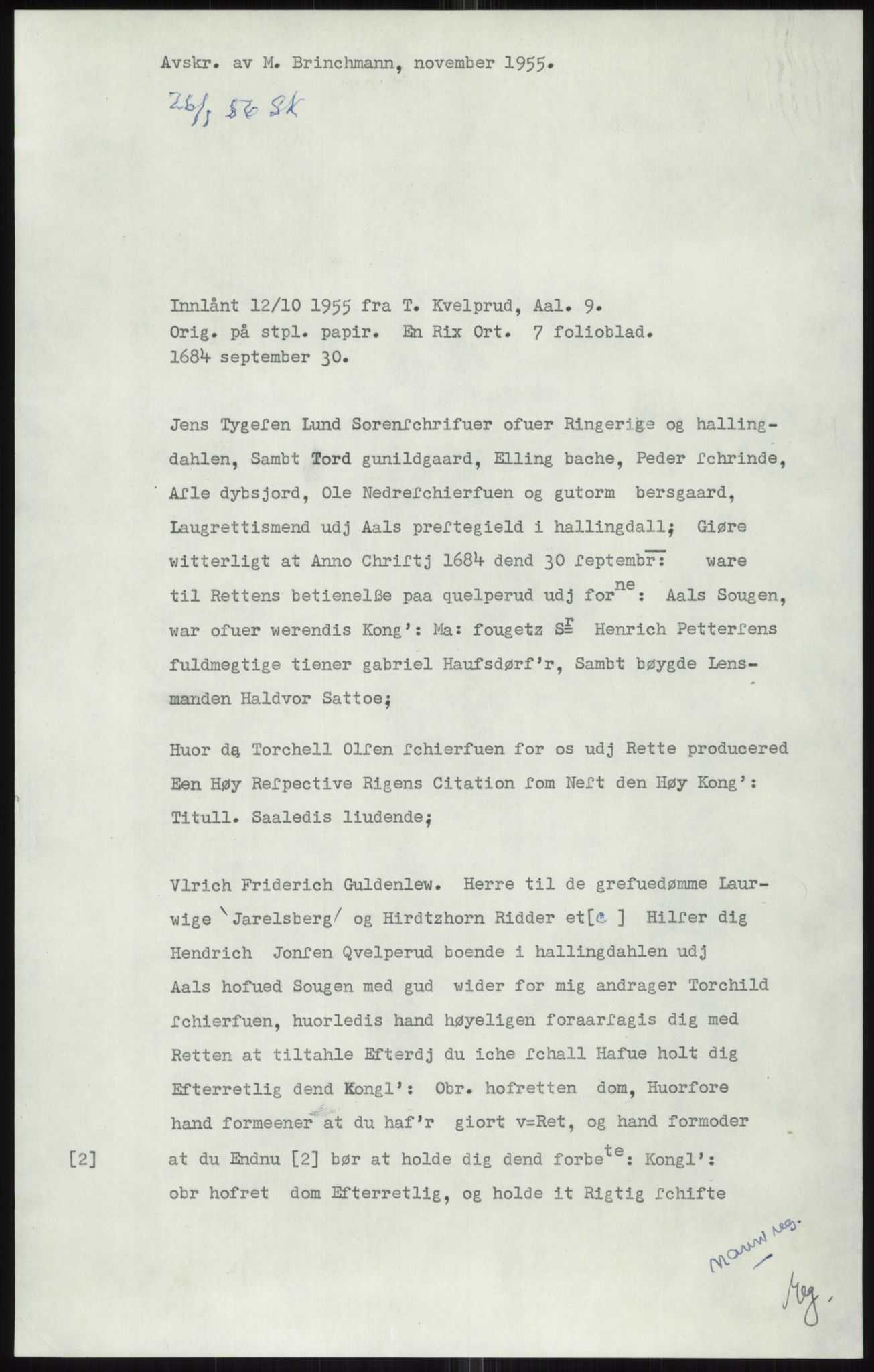 Samlinger til kildeutgivelse, Diplomavskriftsamlingen, AV/RA-EA-4053/H/Ha, p. 1031