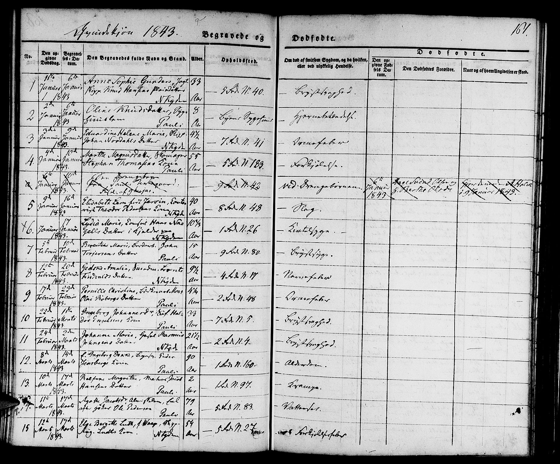 Nykirken Sokneprestembete, SAB/A-77101/H/Hab: Parish register (copy) no. E 1, 1840-1866, p. 161