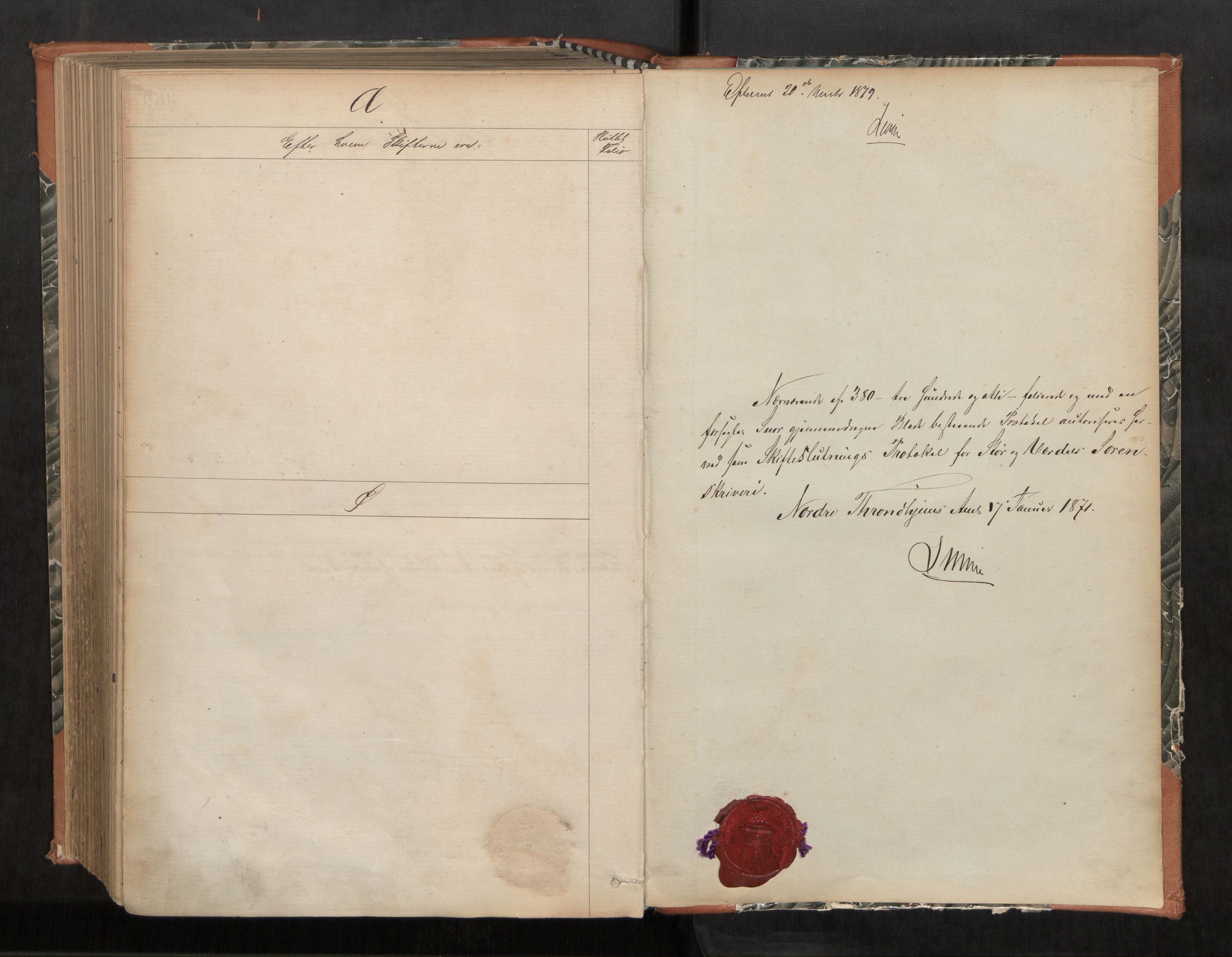 Stjør- og Verdal sorenskriveri, AV/SAT-A-4167/1/3/3A/L0043: Skifteslutningsprotokoll, 1871-1877