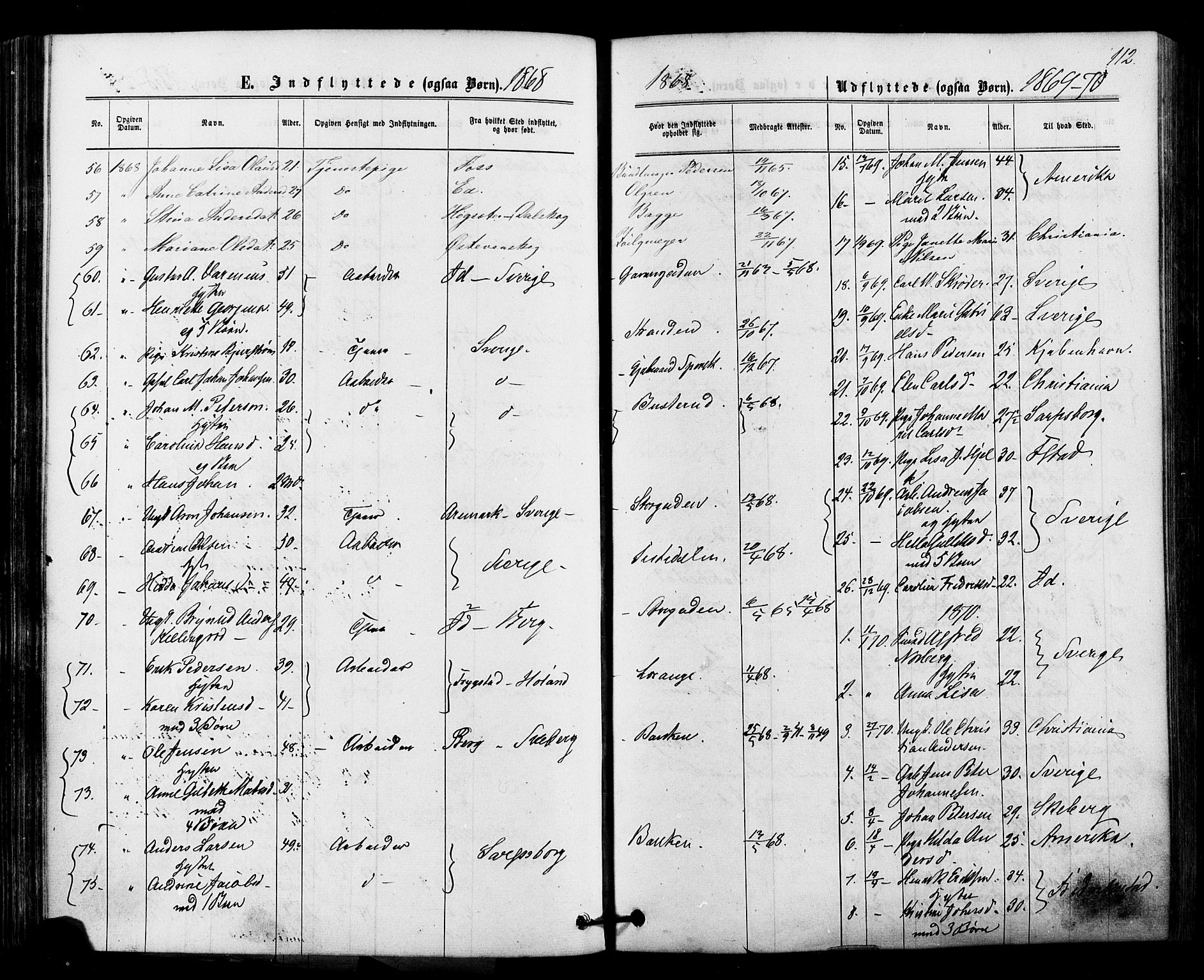 Halden prestekontor Kirkebøker, SAO/A-10909/F/Fa/L0010: Parish register (official) no. I 10, 1866-1877, p. 112