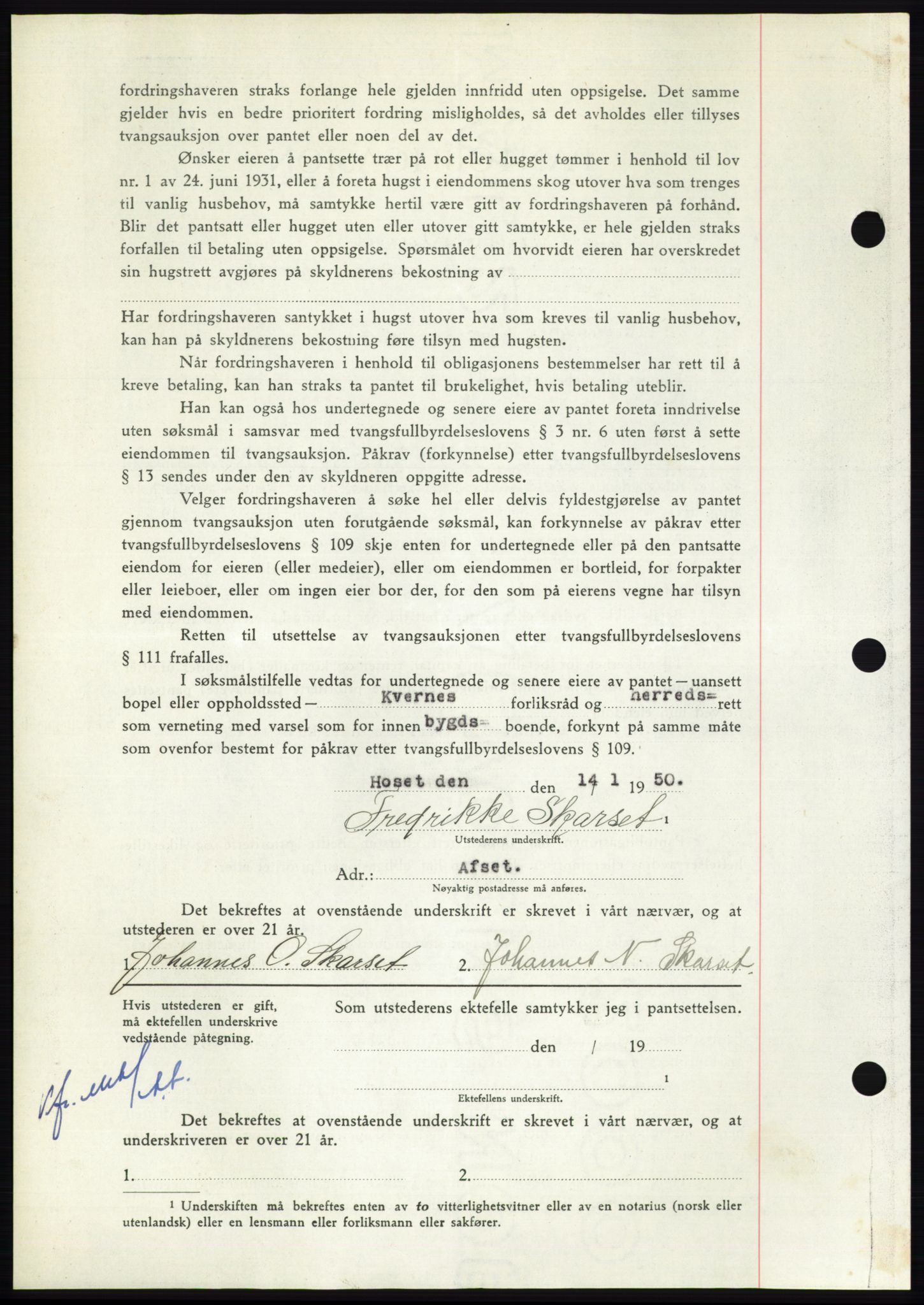 Nordmøre sorenskriveri, AV/SAT-A-4132/1/2/2Ca: Mortgage book no. B103, 1949-1950, Diary no: : 184/1950