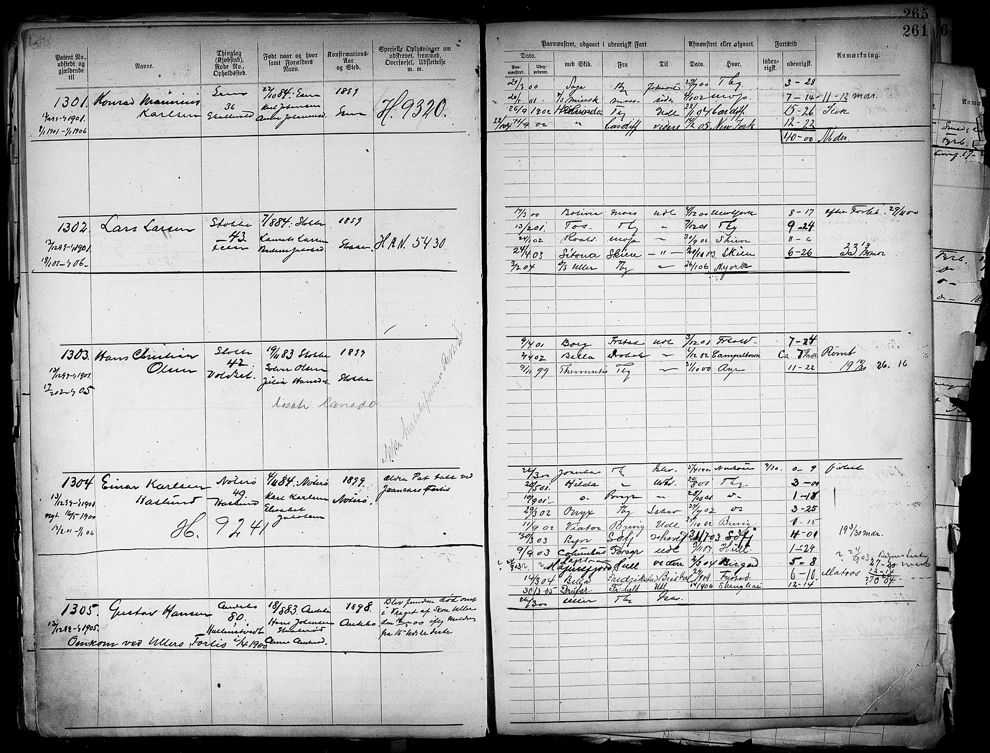 Tønsberg innrulleringskontor, AV/SAKO-A-786/F/Fb/L0004: Annotasjonsrulle Patent nr. 1-2400, 1892-1904, p. 228