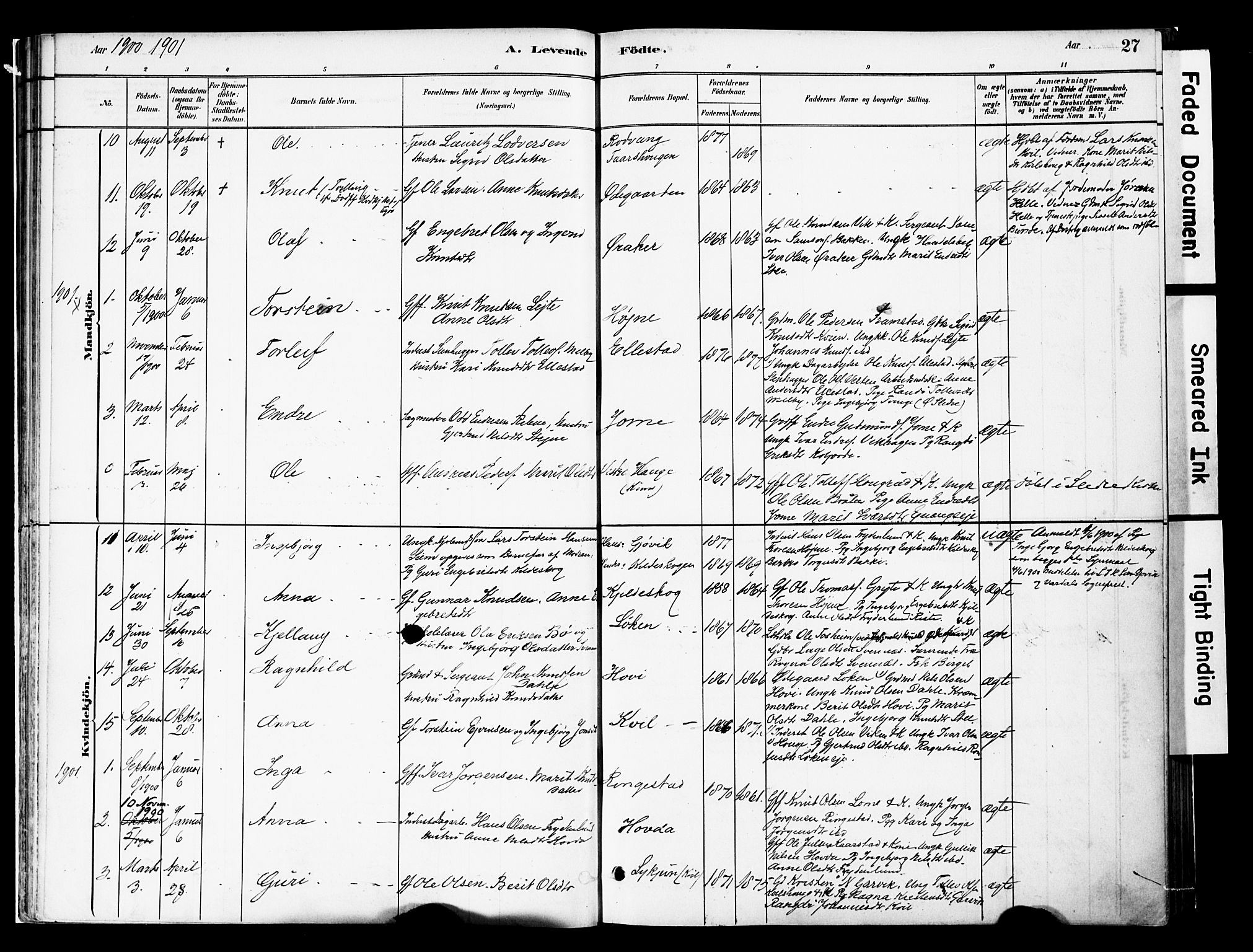 Vestre Slidre prestekontor, SAH/PREST-136/H/Ha/Haa/L0005: Parish register (official) no. 5, 1881-1912, p. 27
