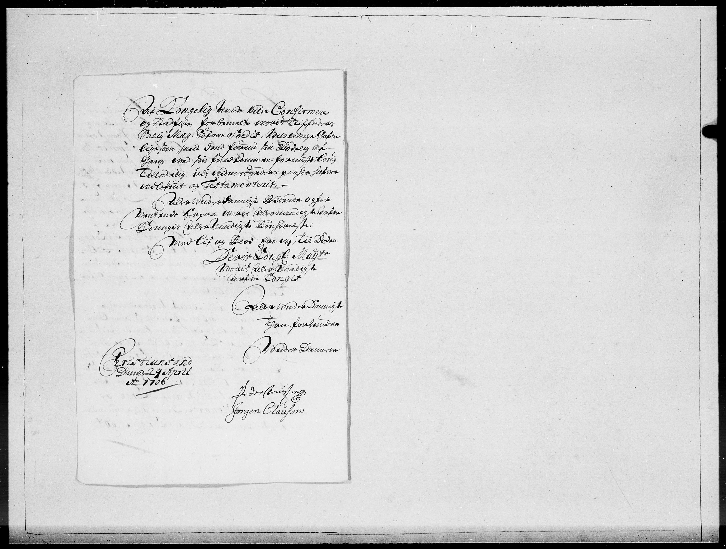 Danske Kanselli 1572-1799, AV/RA-EA-3023/F/Fc/Fcc/Fcca/L0060: Norske innlegg 1572-1799, Mgl. nov.-des., 1706, p. 378