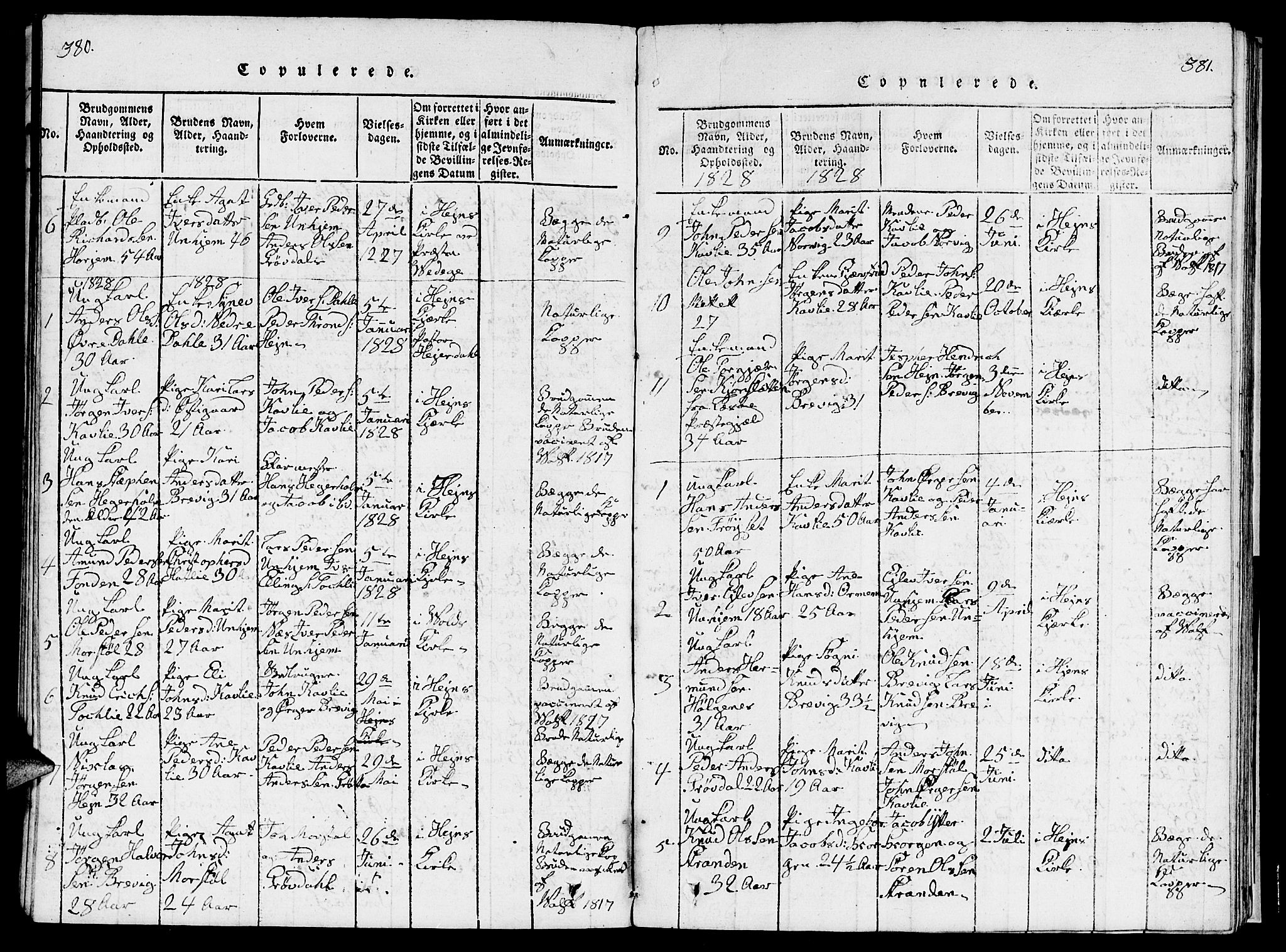 Ministerialprotokoller, klokkerbøker og fødselsregistre - Møre og Romsdal, SAT/A-1454/545/L0587: Parish register (copy) no. 545C01, 1818-1836, p. 380-381