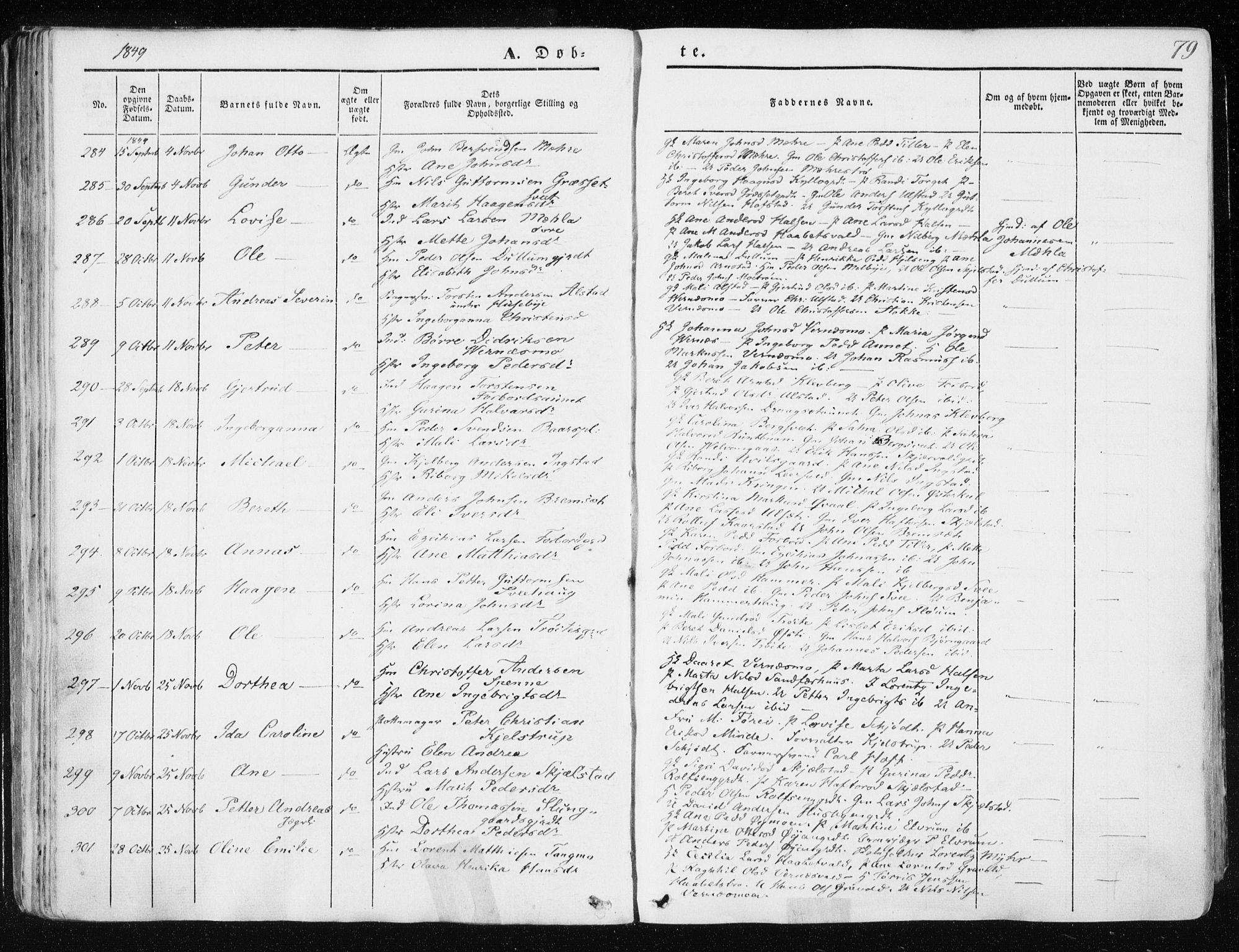 Ministerialprotokoller, klokkerbøker og fødselsregistre - Nord-Trøndelag, SAT/A-1458/709/L0074: Parish register (official) no. 709A14, 1845-1858, p. 79