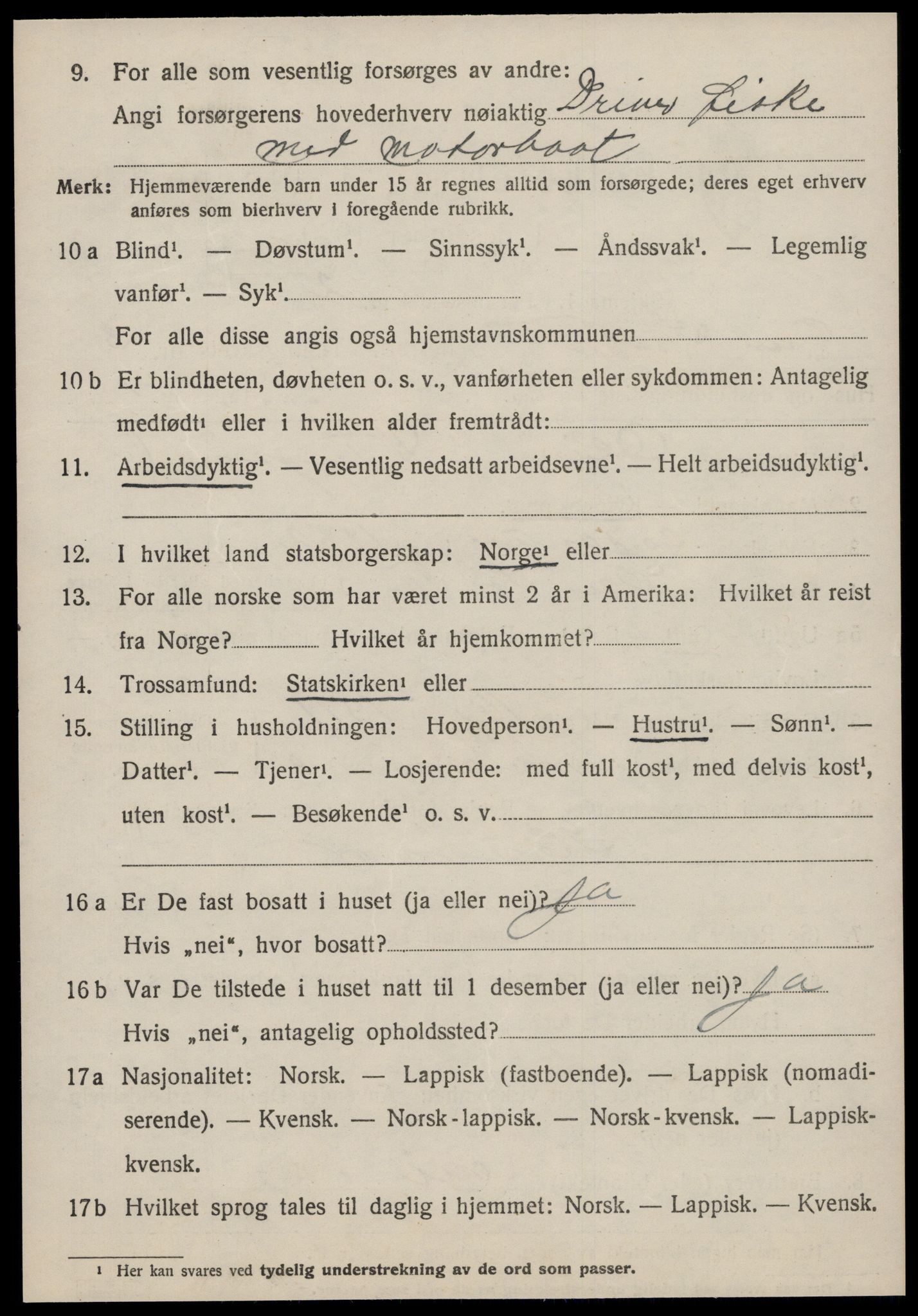 SAT, 1920 census for Osen, 1920, p. 1558