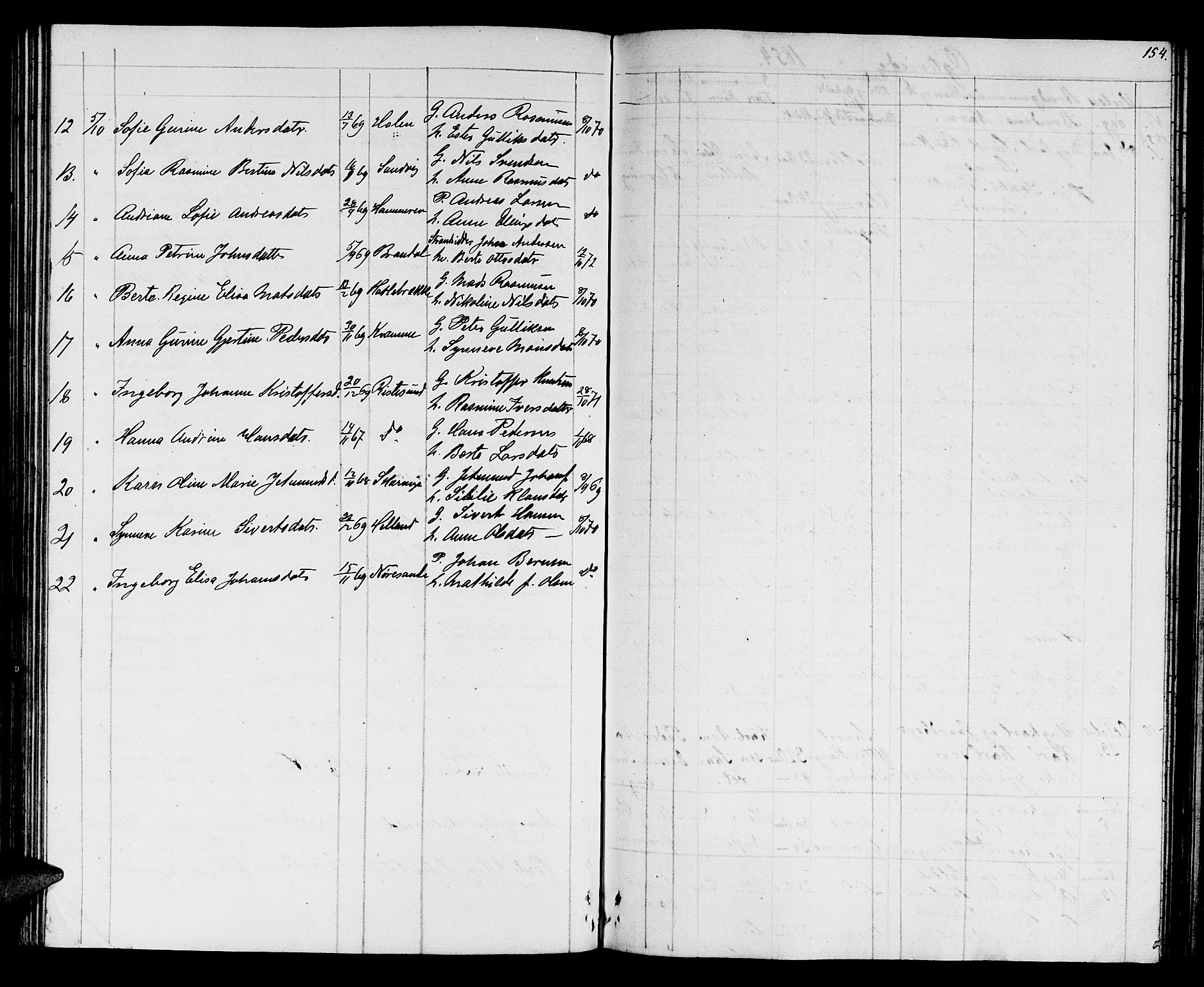 Ministerialprotokoller, klokkerbøker og fødselsregistre - Møre og Romsdal, AV/SAT-A-1454/503/L0047: Parish register (copy) no. 503C02, 1854-1884, p. 154