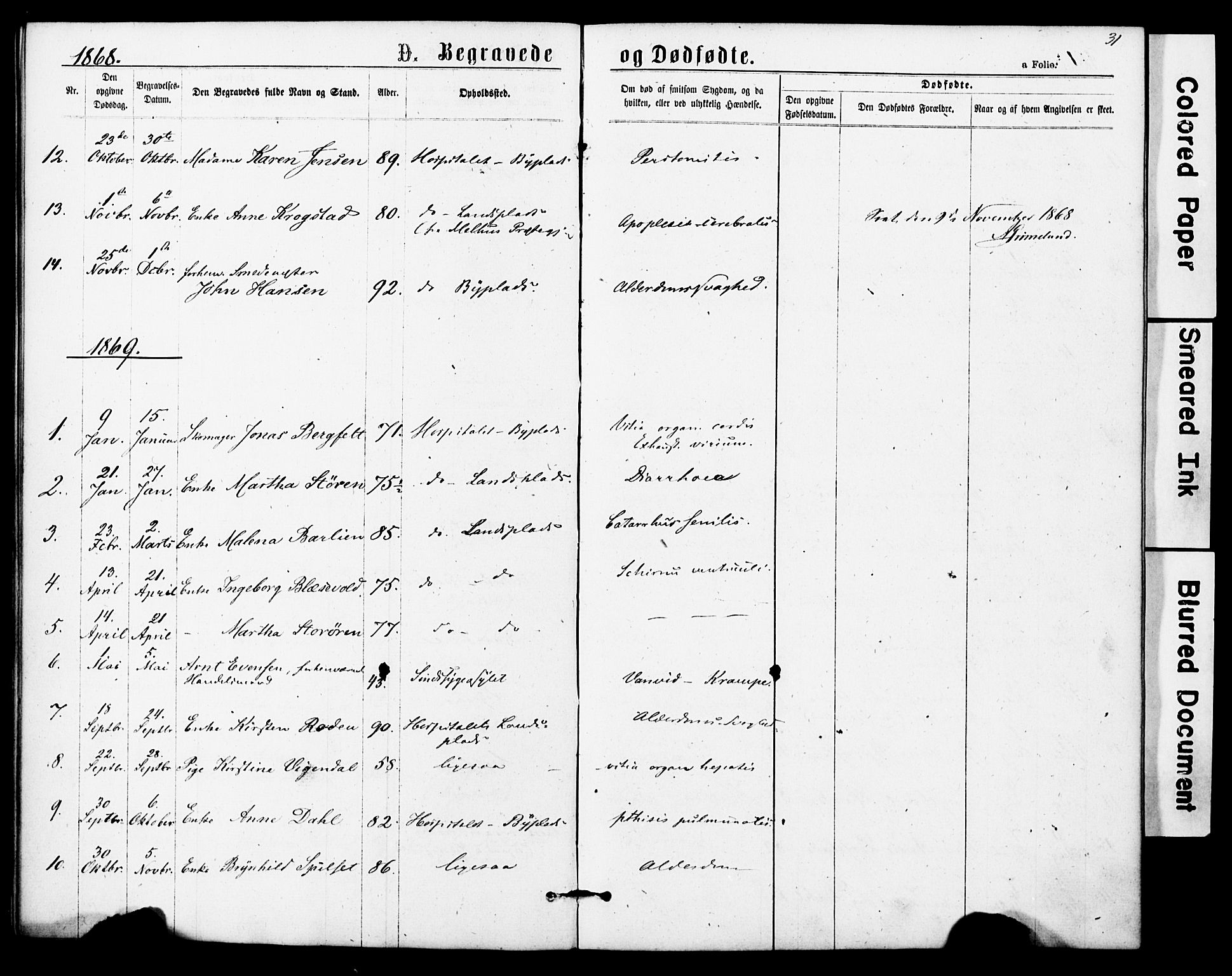 Ministerialprotokoller, klokkerbøker og fødselsregistre - Sør-Trøndelag, SAT/A-1456/623/L0469: Parish register (official) no. 623A03, 1868-1883, p. 31