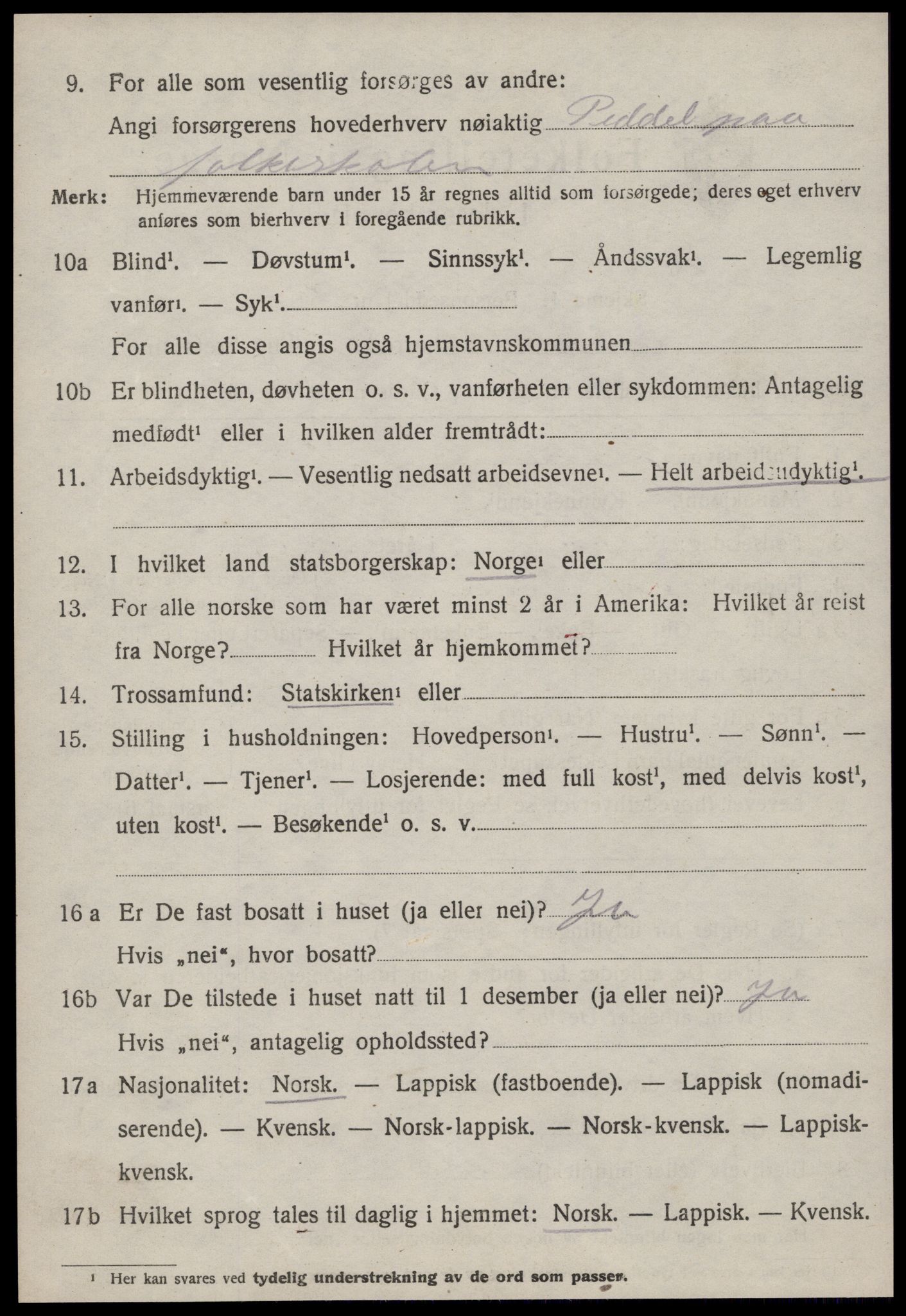 SAT, 1920 census for Malvik, 1920, p. 5427