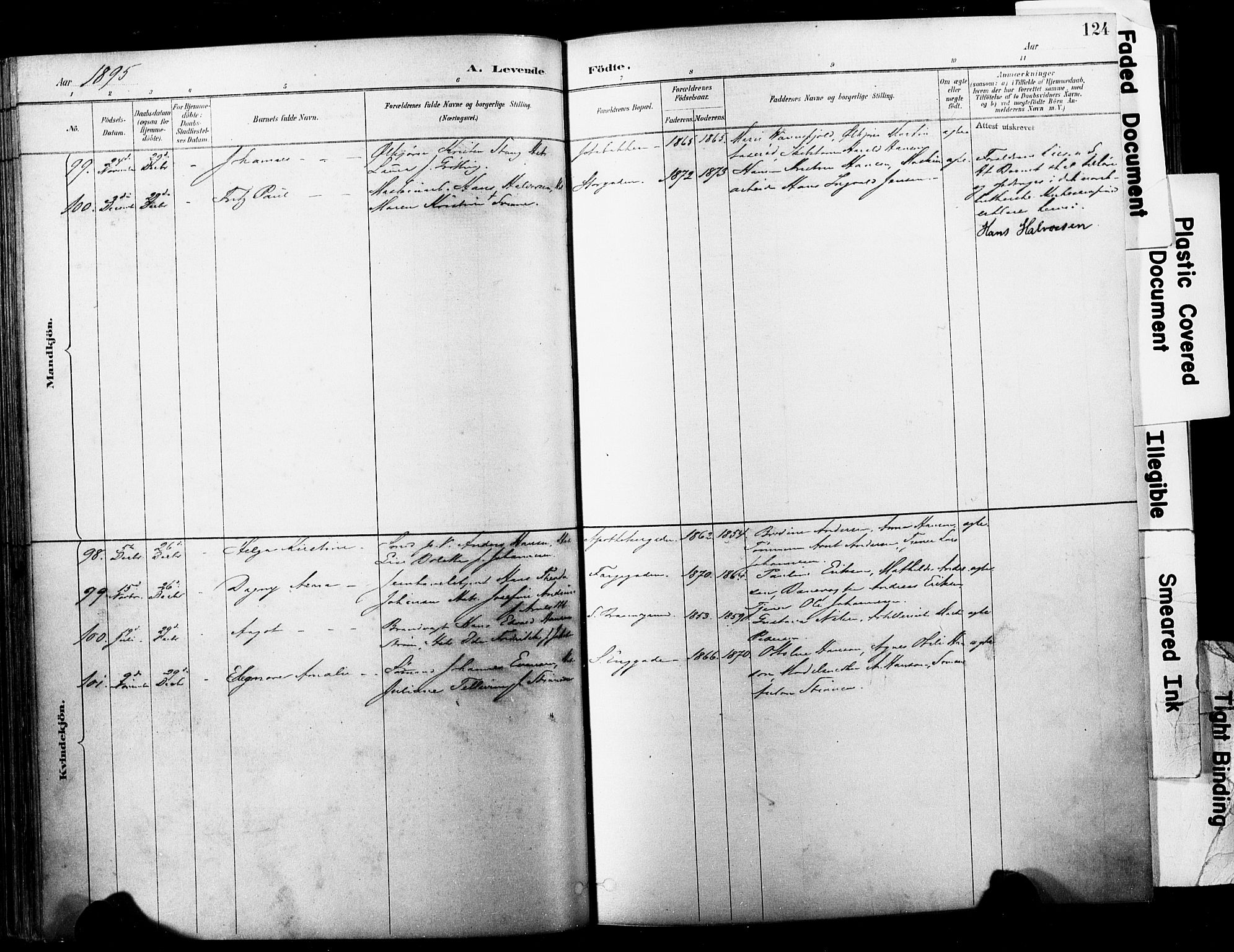 Horten kirkebøker, SAKO/A-348/F/Fa/L0004: Parish register (official) no. 4, 1888-1895, p. 124
