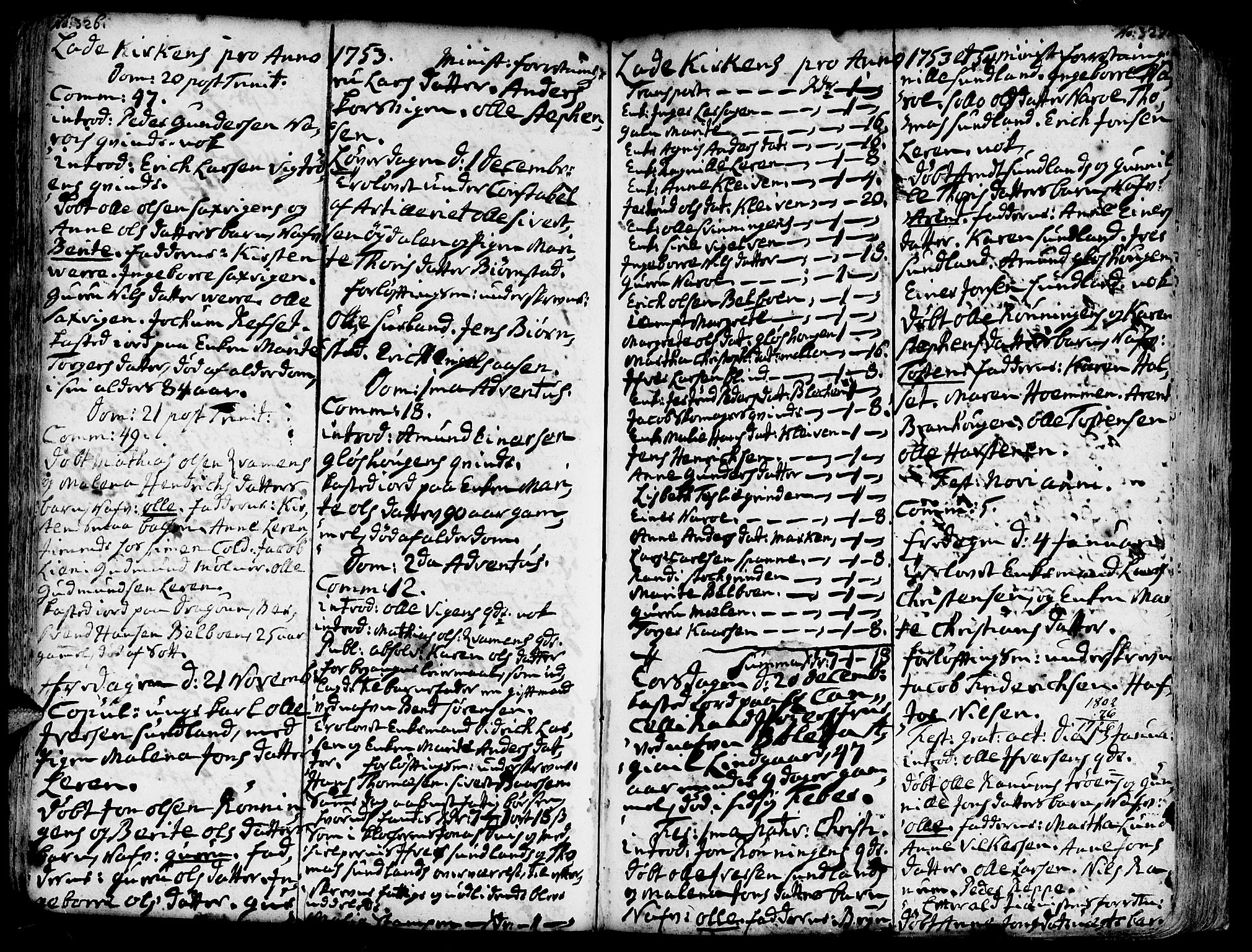 Ministerialprotokoller, klokkerbøker og fødselsregistre - Sør-Trøndelag, SAT/A-1456/606/L0275: Parish register (official) no. 606A01 /1, 1727-1780, p. 326-327