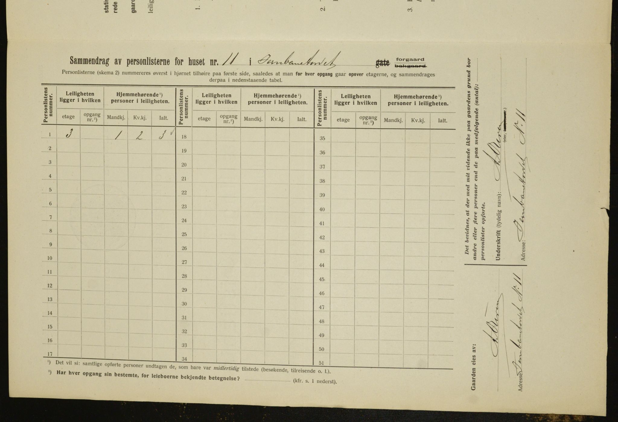 OBA, Municipal Census 1912 for Kristiania, 1912, p. 47271