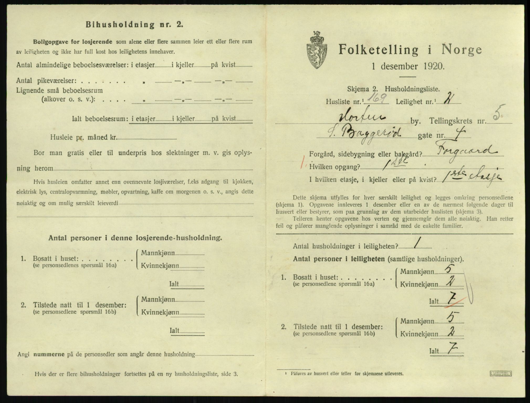 SAKO, 1920 census for Horten, 1920, p. 6247