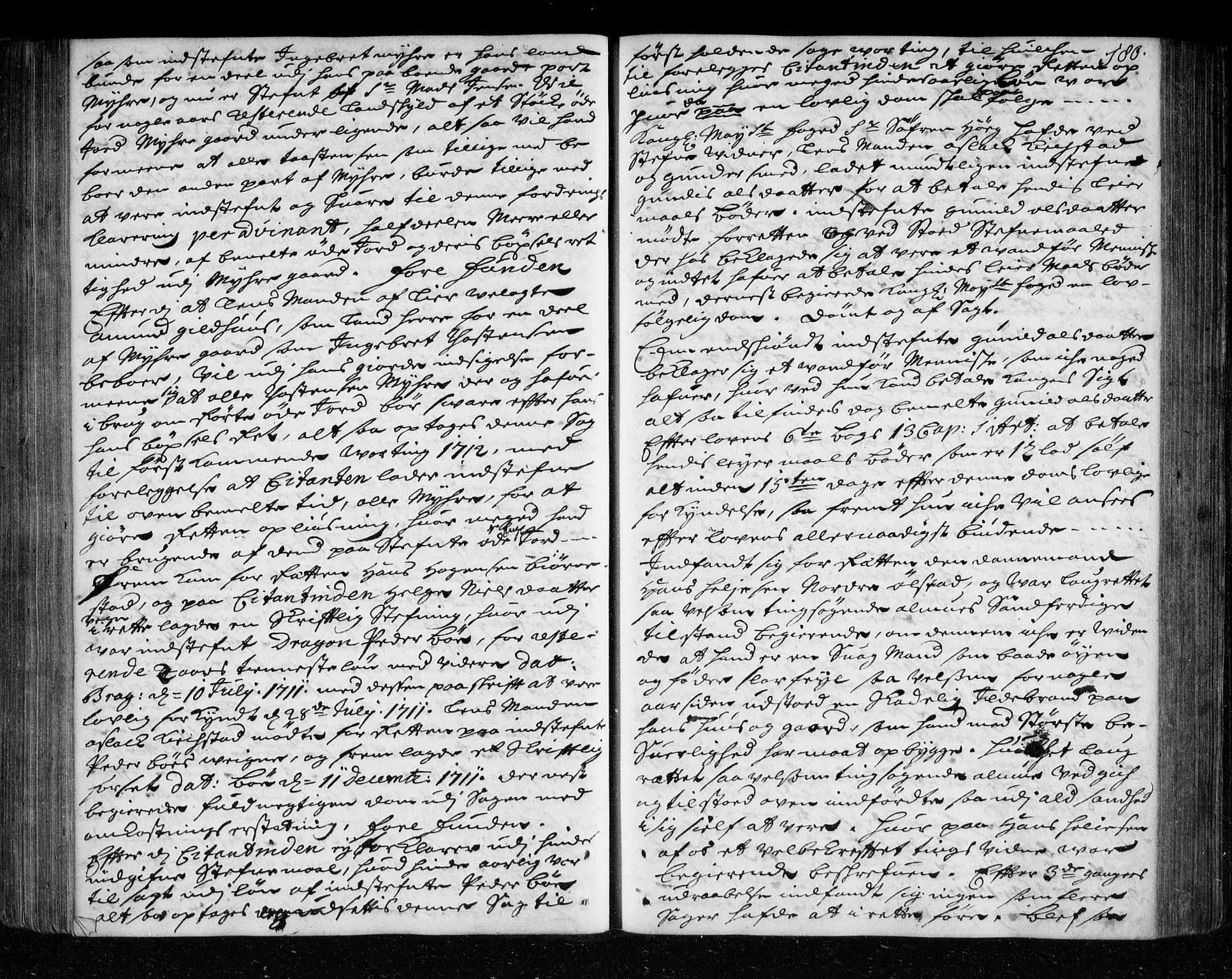 Lier, Røyken og Hurum sorenskriveri, SAKO/A-89/F/Fa/L0042: Tingbok, 1707-1712, p. 180