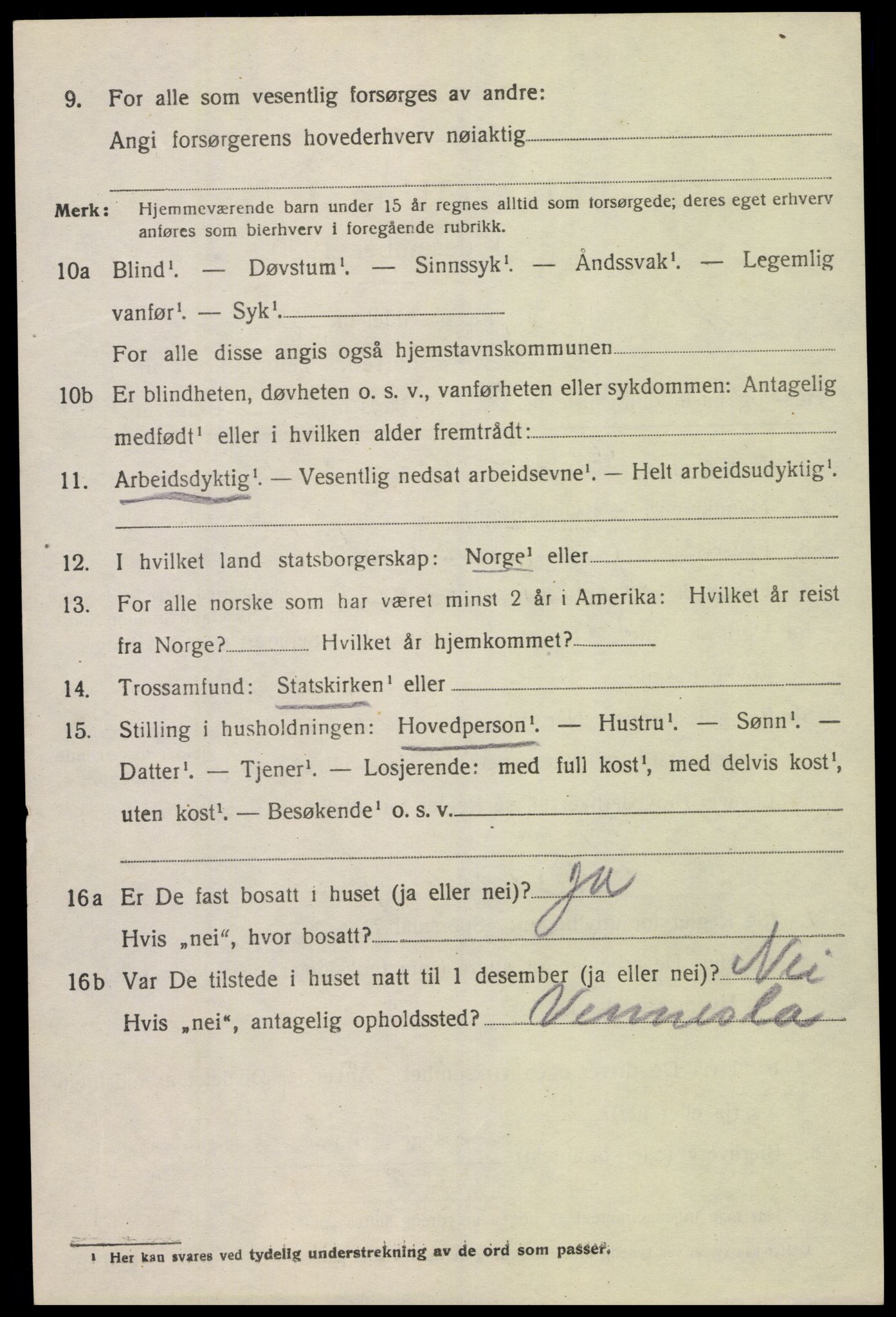 SAK, 1920 census for Spangereid, 1920, p. 3490