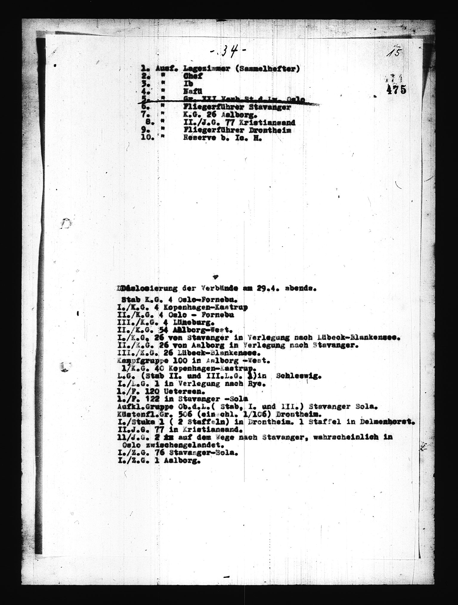 Documents Section, AV/RA-RAFA-2200/V/L0076: Amerikansk mikrofilm "Captured German Documents".
Box No. 715.  FKA jnr. 619/1954., 1940, p. 670