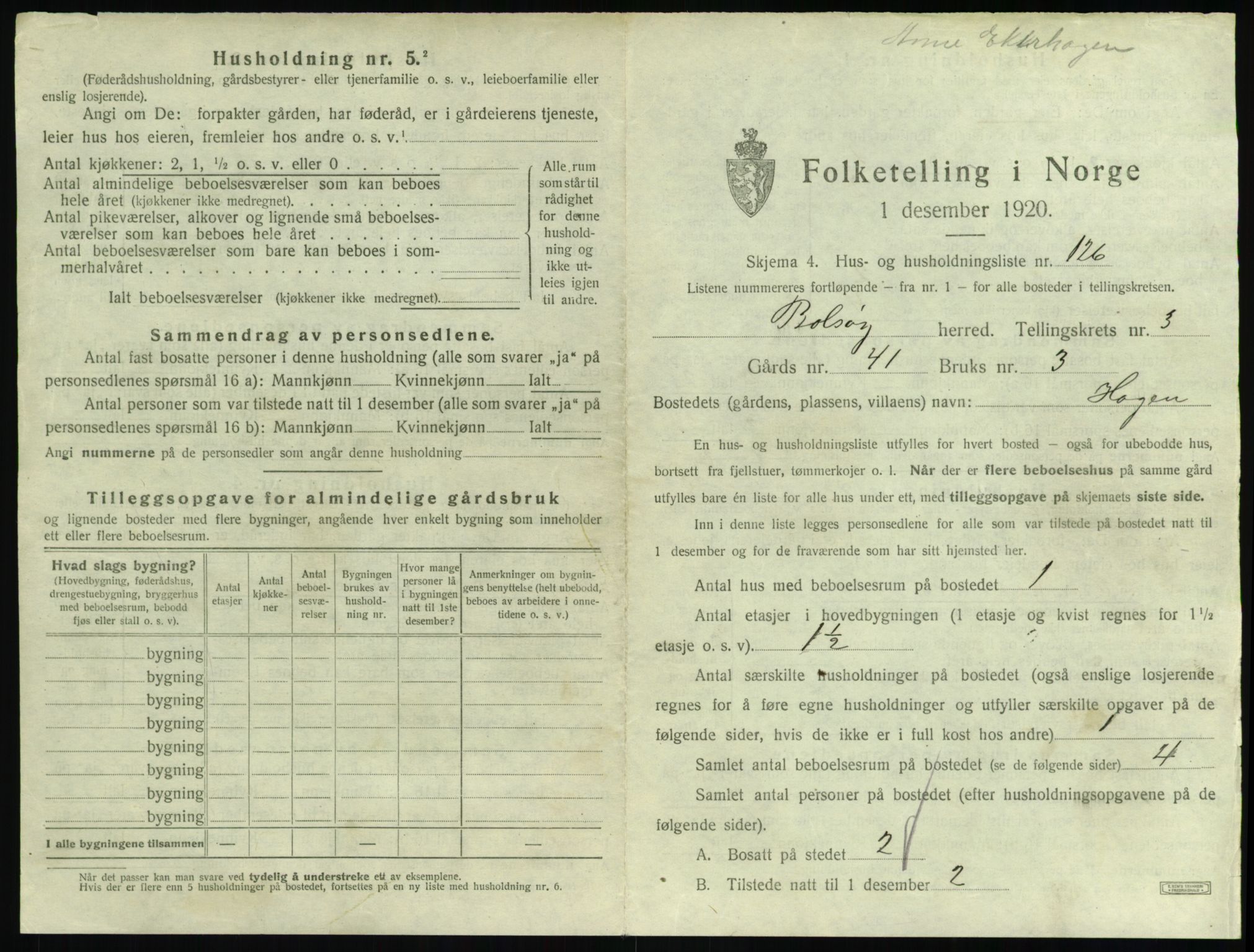 SAT, 1920 census for Bolsøy, 1920, p. 777