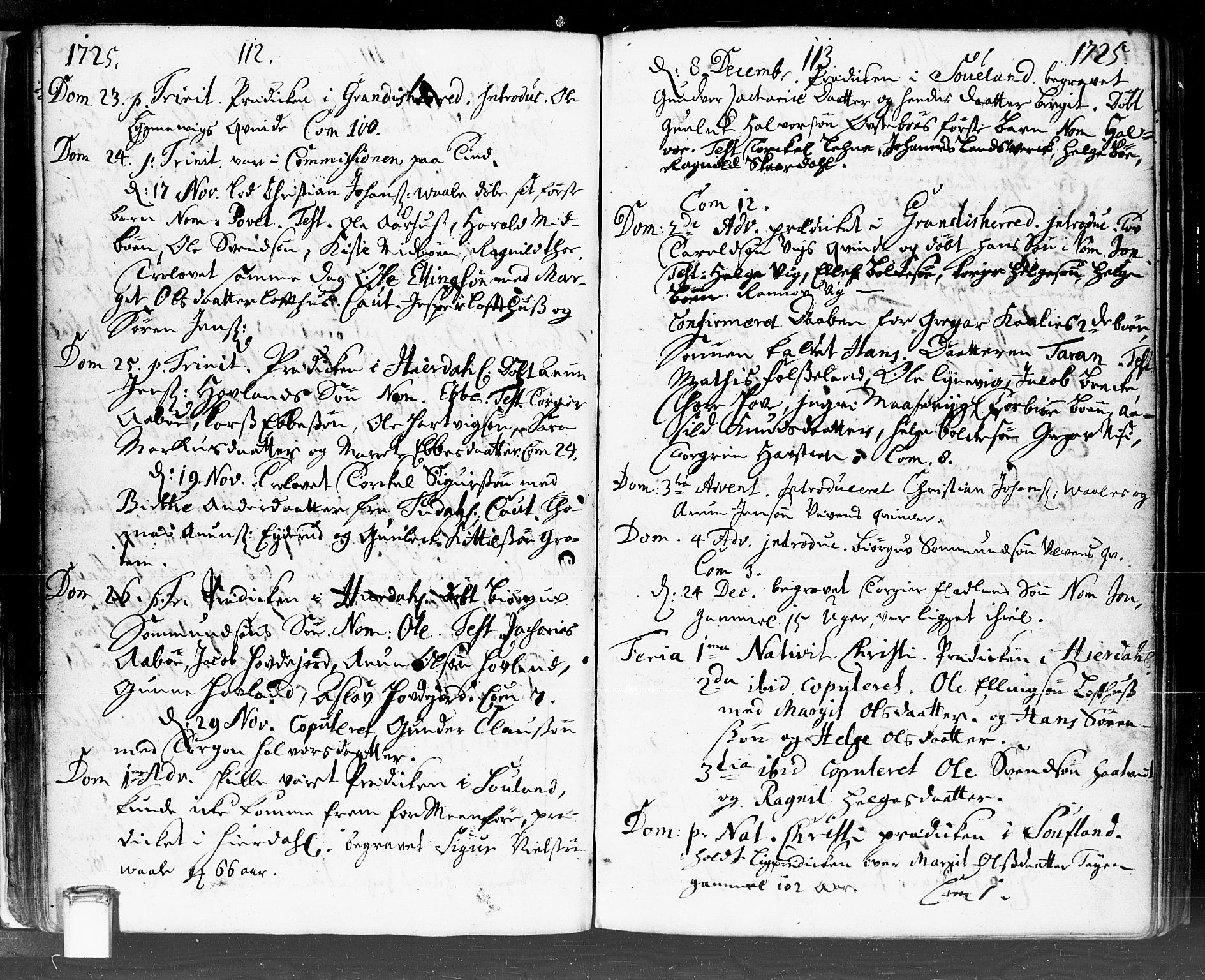 Hjartdal kirkebøker, SAKO/A-270/F/Fa/L0002: Parish register (official) no. I 2, 1716-1754, p. 112-113