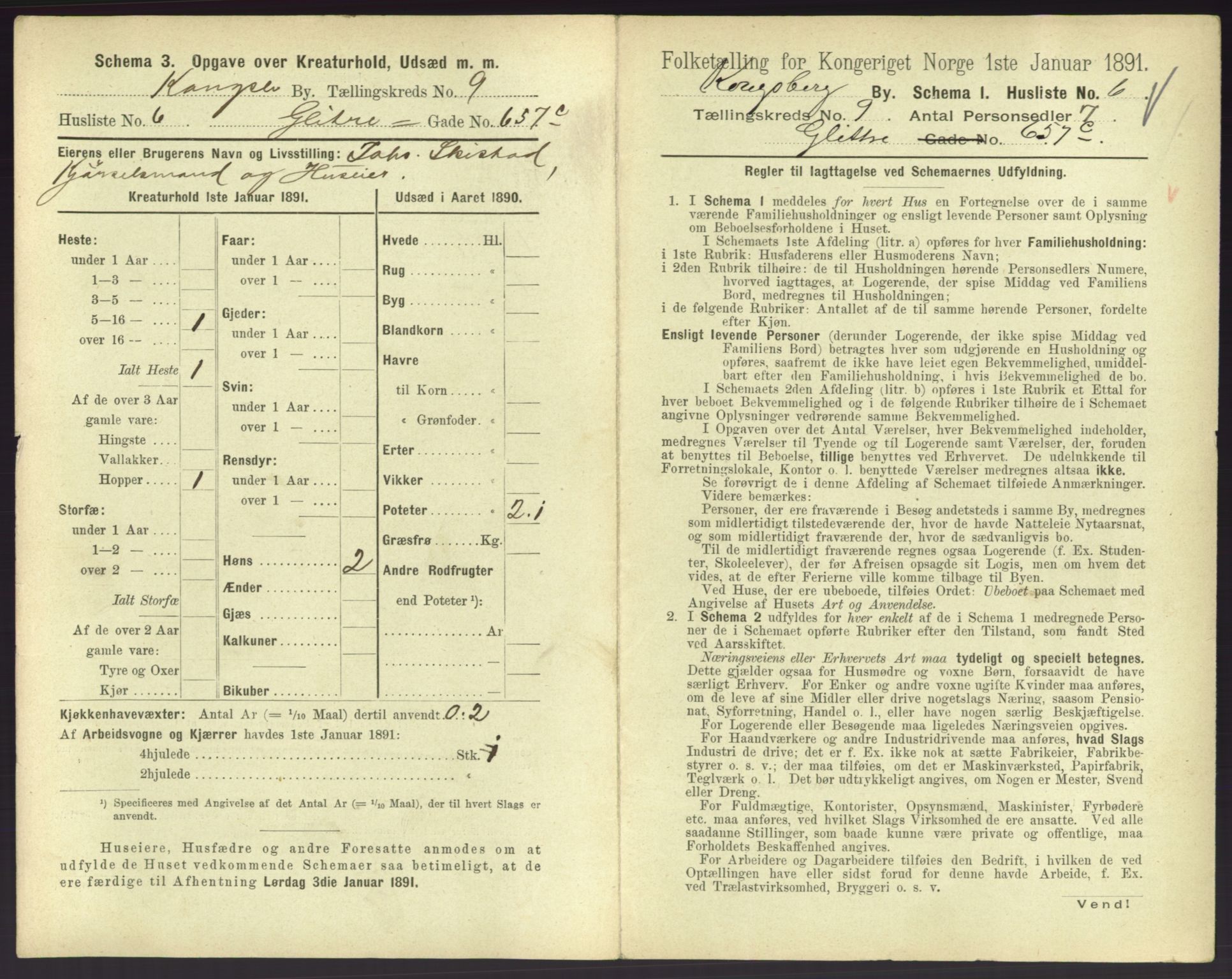 RA, 1891 census for 0604 Kongsberg, 1891, p. 1231