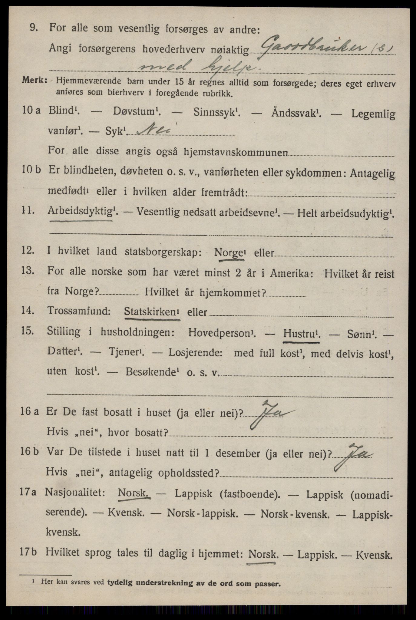 SAT, 1920 census for Soknedal, 1920, p. 3985