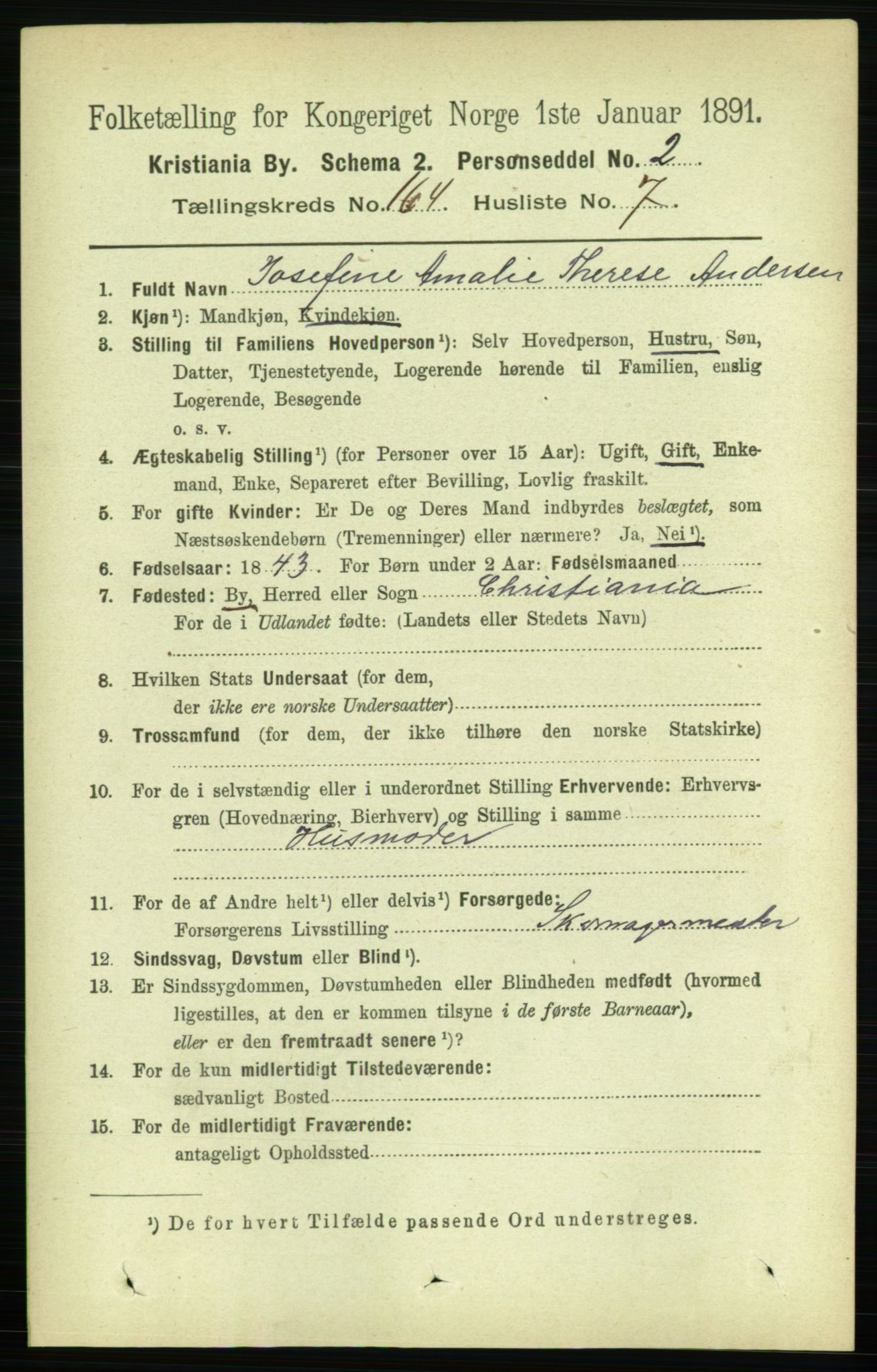 RA, 1891 census for 0301 Kristiania, 1891, p. 94497