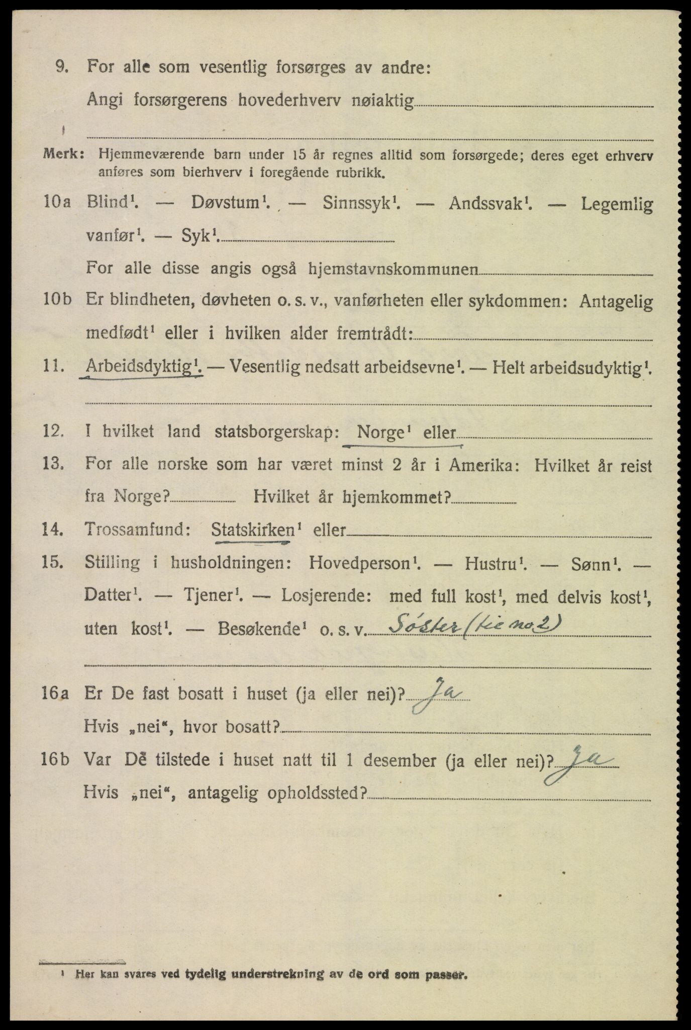 SAK, 1920 census for Valle, 1920, p. 1430