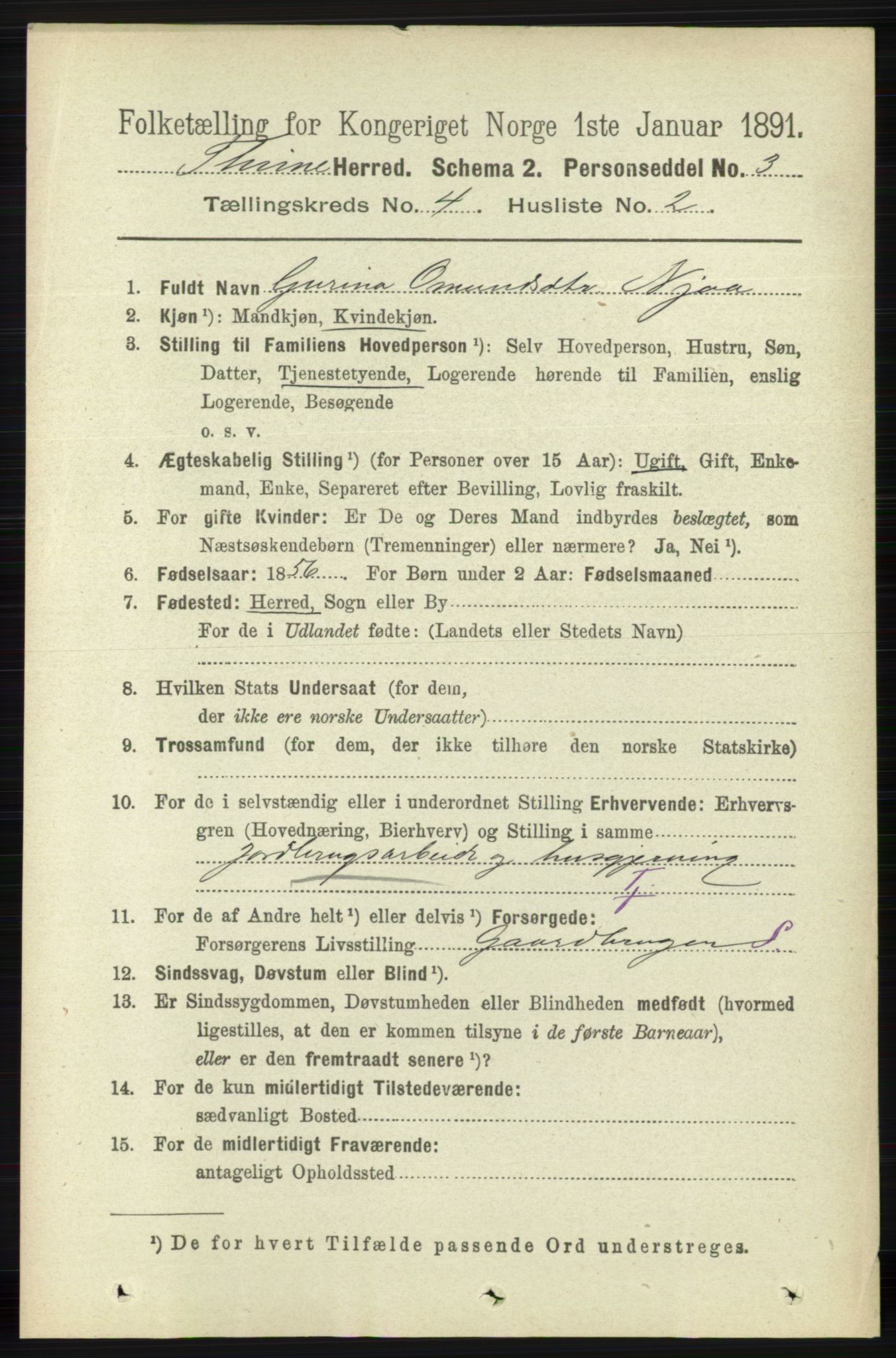 RA, 1891 census for 1121 Time, 1891, p. 1372