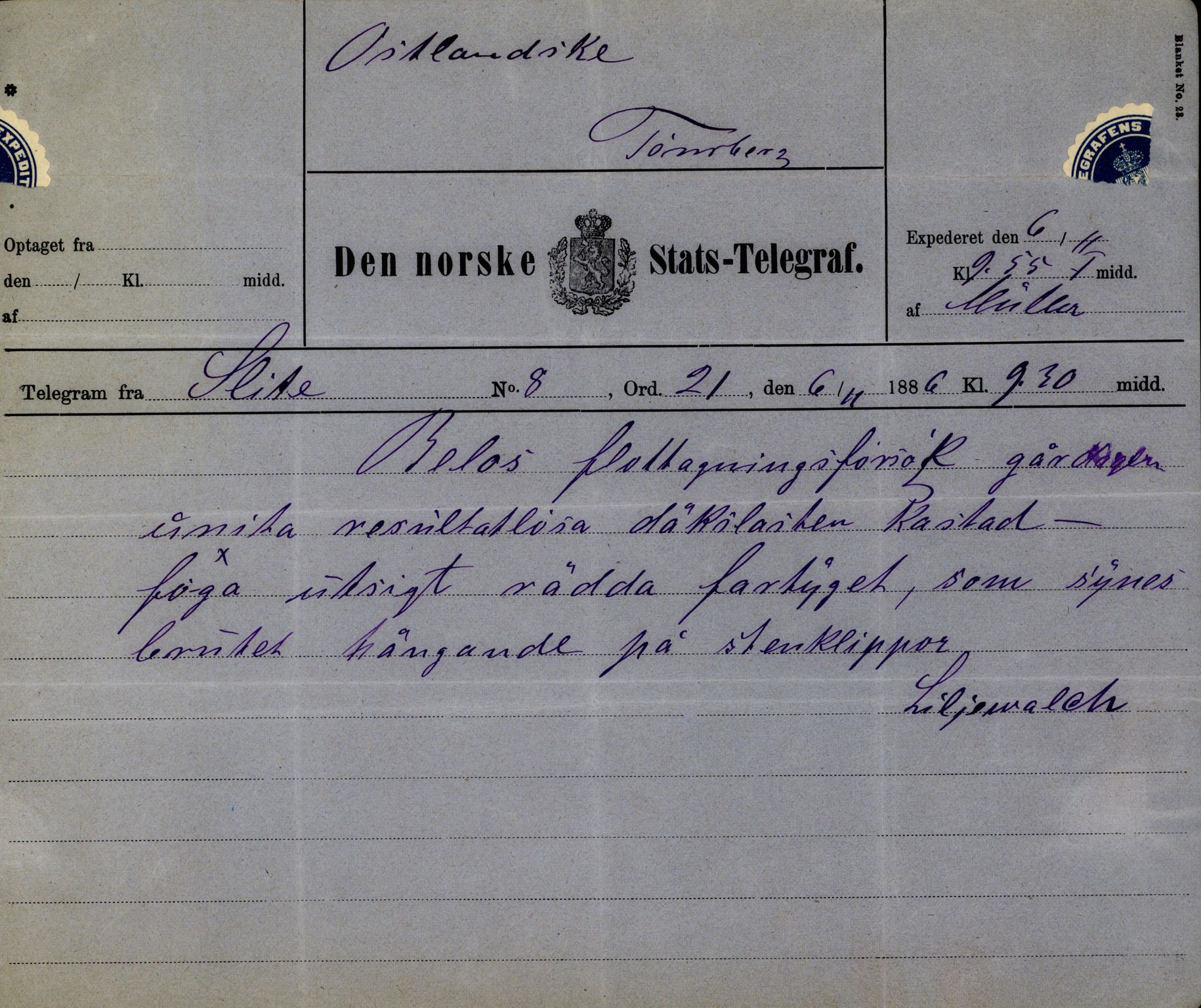 Pa 63 - Østlandske skibsassuranceforening, VEMU/A-1079/G/Ga/L0019/0004: Havaridokumenter / Unita, L'Union, Lympha, Medbør, Kommandør, Svend Foyn, 1886, p. 19