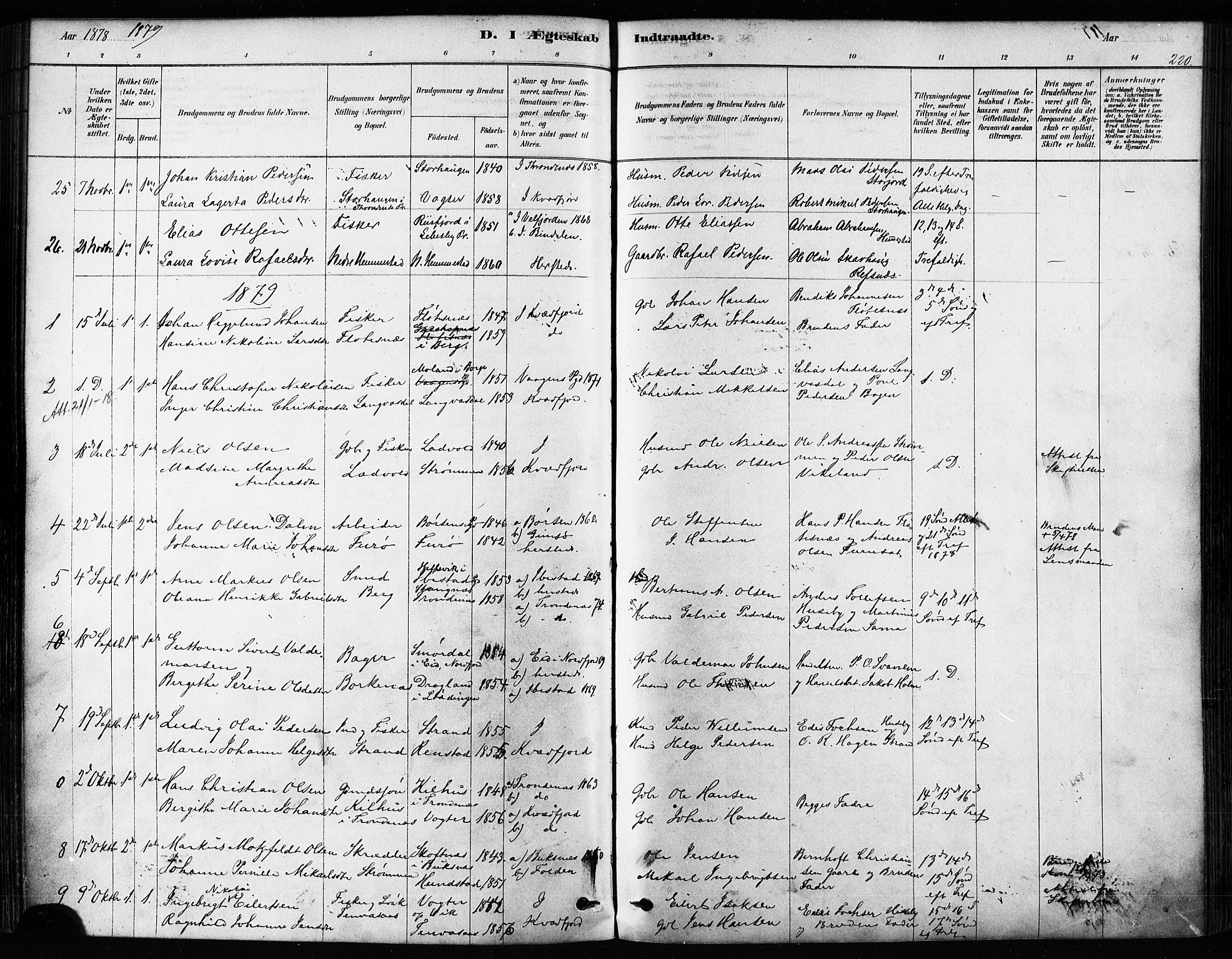 Kvæfjord sokneprestkontor, SATØ/S-1323/G/Ga/Gaa/L0005kirke: Parish register (official) no. 5, 1878-1894, p. 220