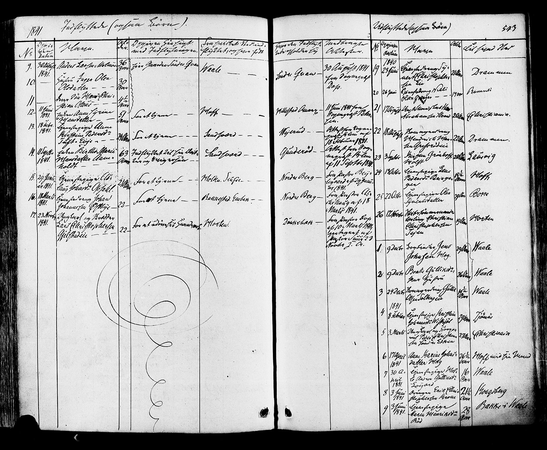 Botne kirkebøker, AV/SAKO-A-340/F/Fa/L0006: Parish register (official) no. I 6, 1836-1877, p. 543