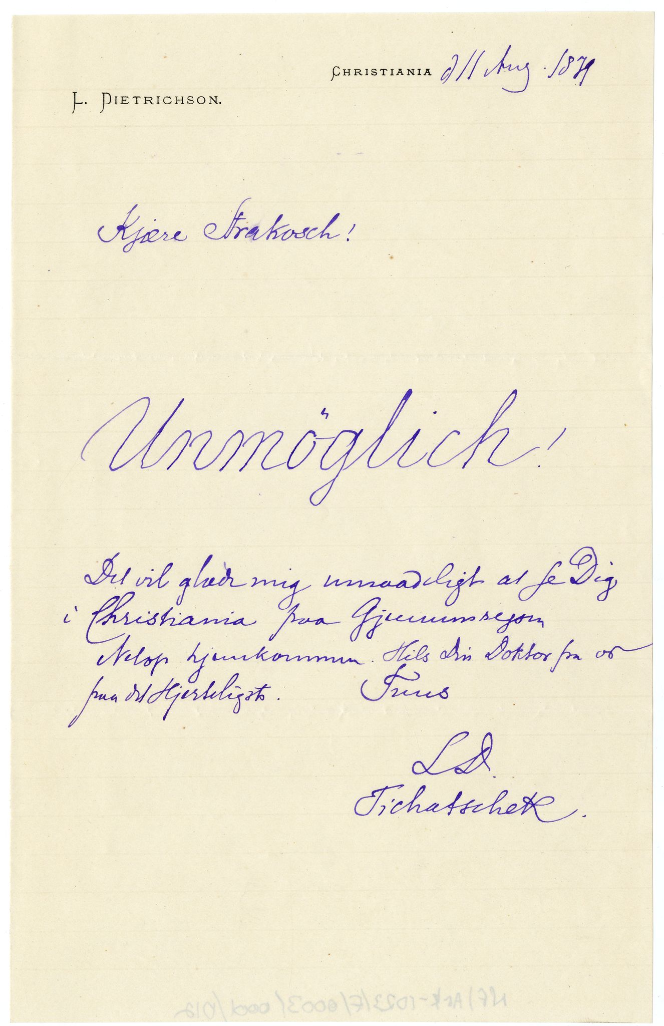 Diderik Maria Aalls brevsamling, NF/Ark-1023/F/L0003: D.M. Aalls brevsamling. D - G, 1797-1889, p. 22