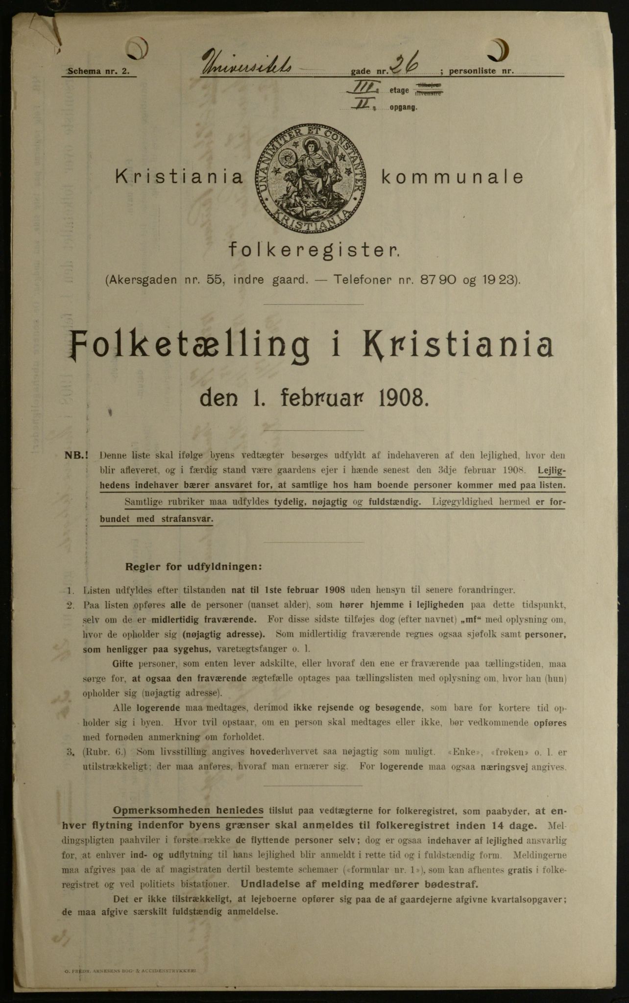 OBA, Municipal Census 1908 for Kristiania, 1908, p. 107869