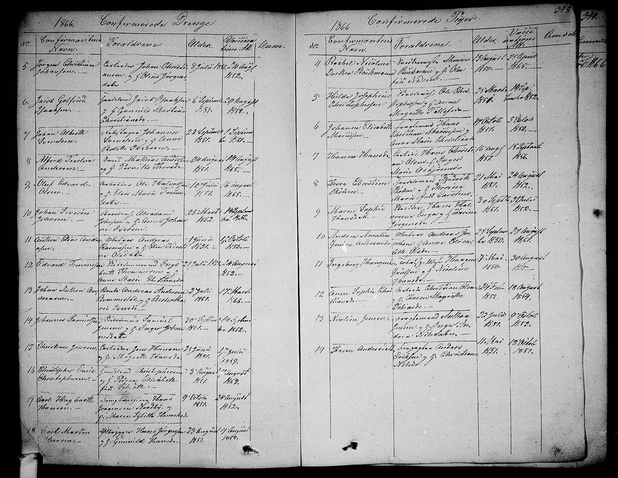 Larvik kirkebøker, AV/SAKO-A-352/G/Ga/L0003b: Parish register (copy) no. I 3B, 1830-1870, p. 348