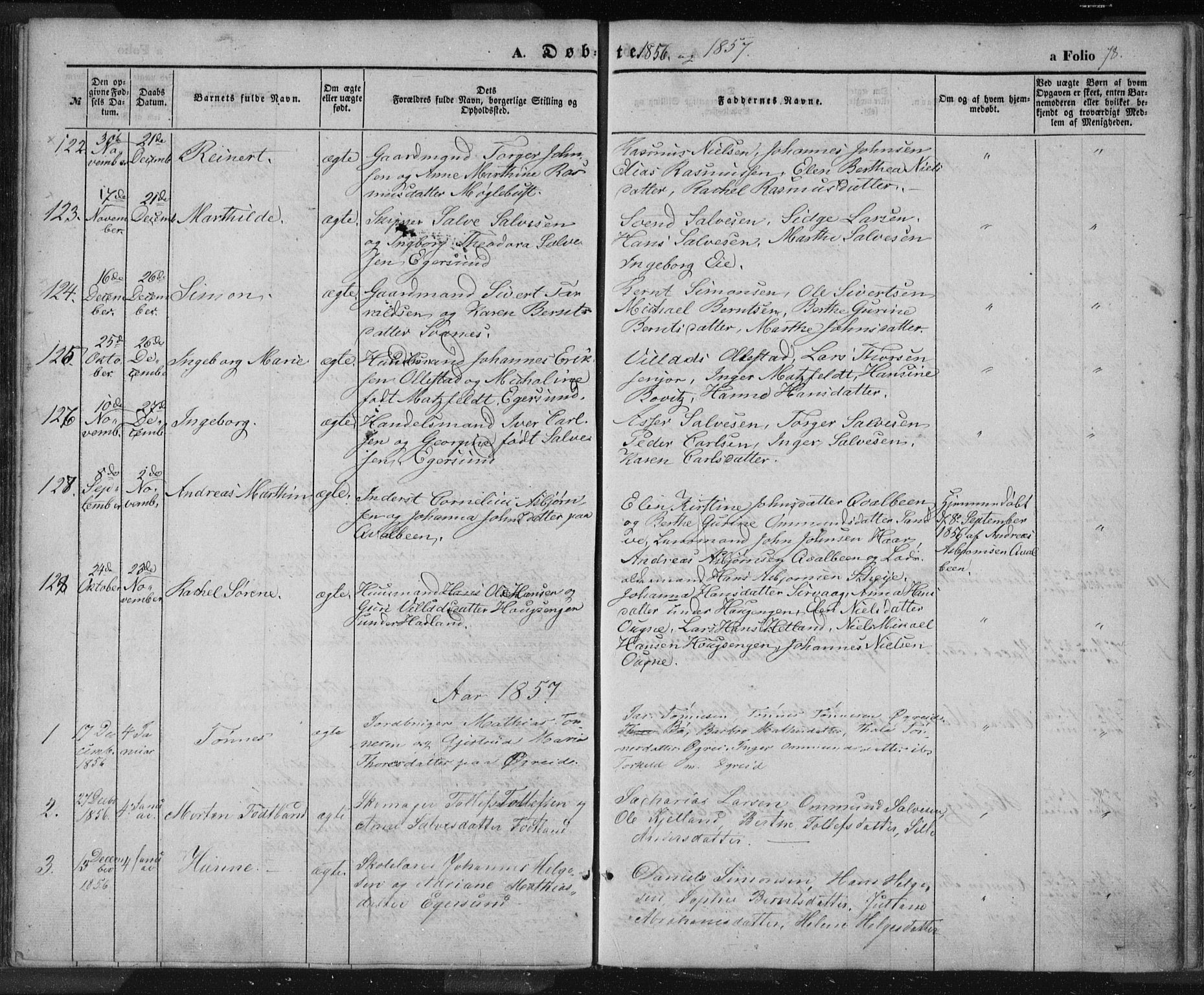 Eigersund sokneprestkontor, SAST/A-101807/S08/L0012: Parish register (official) no. A 12.1, 1850-1865, p. 78