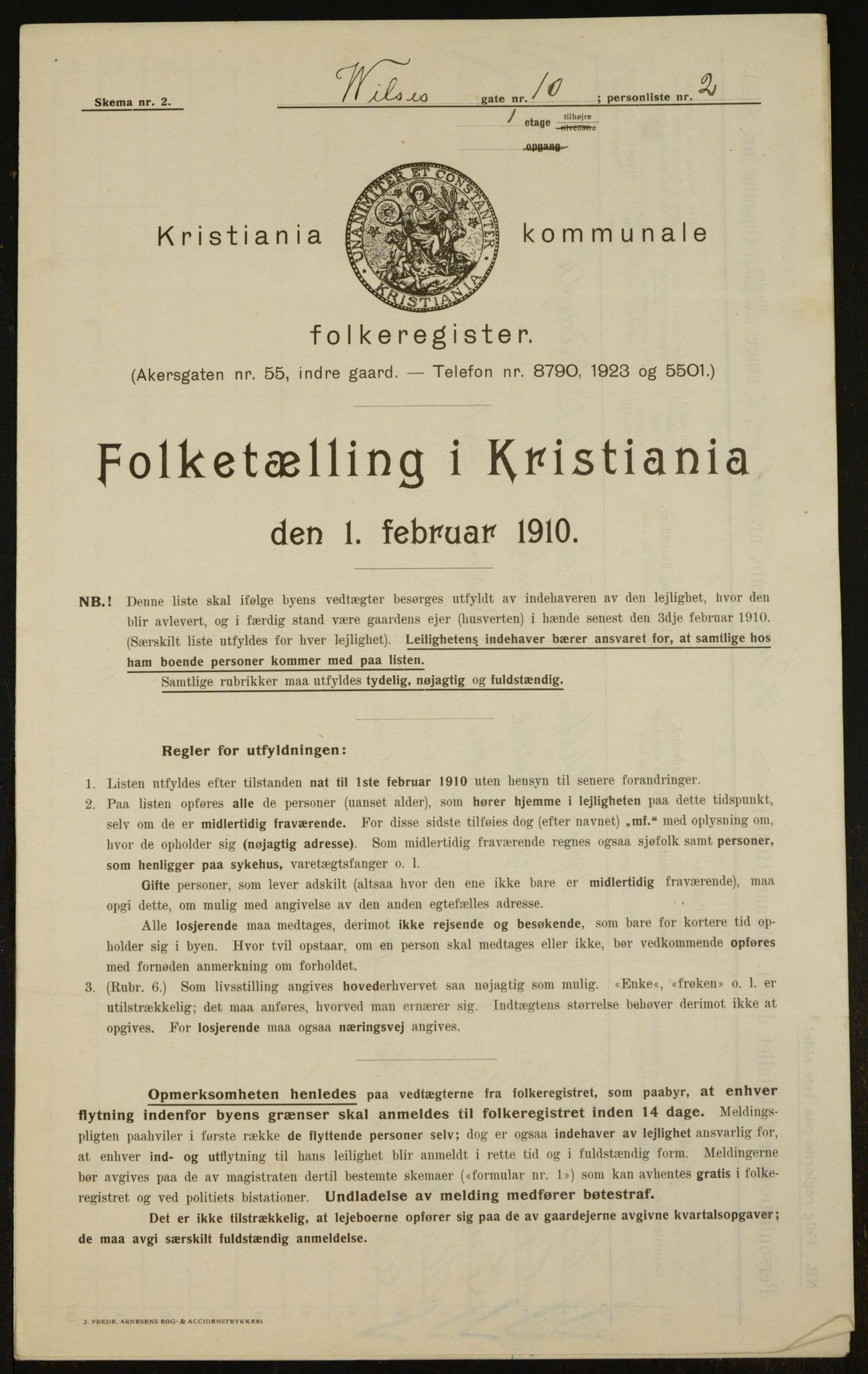 OBA, Municipal Census 1910 for Kristiania, 1910, p. 121807