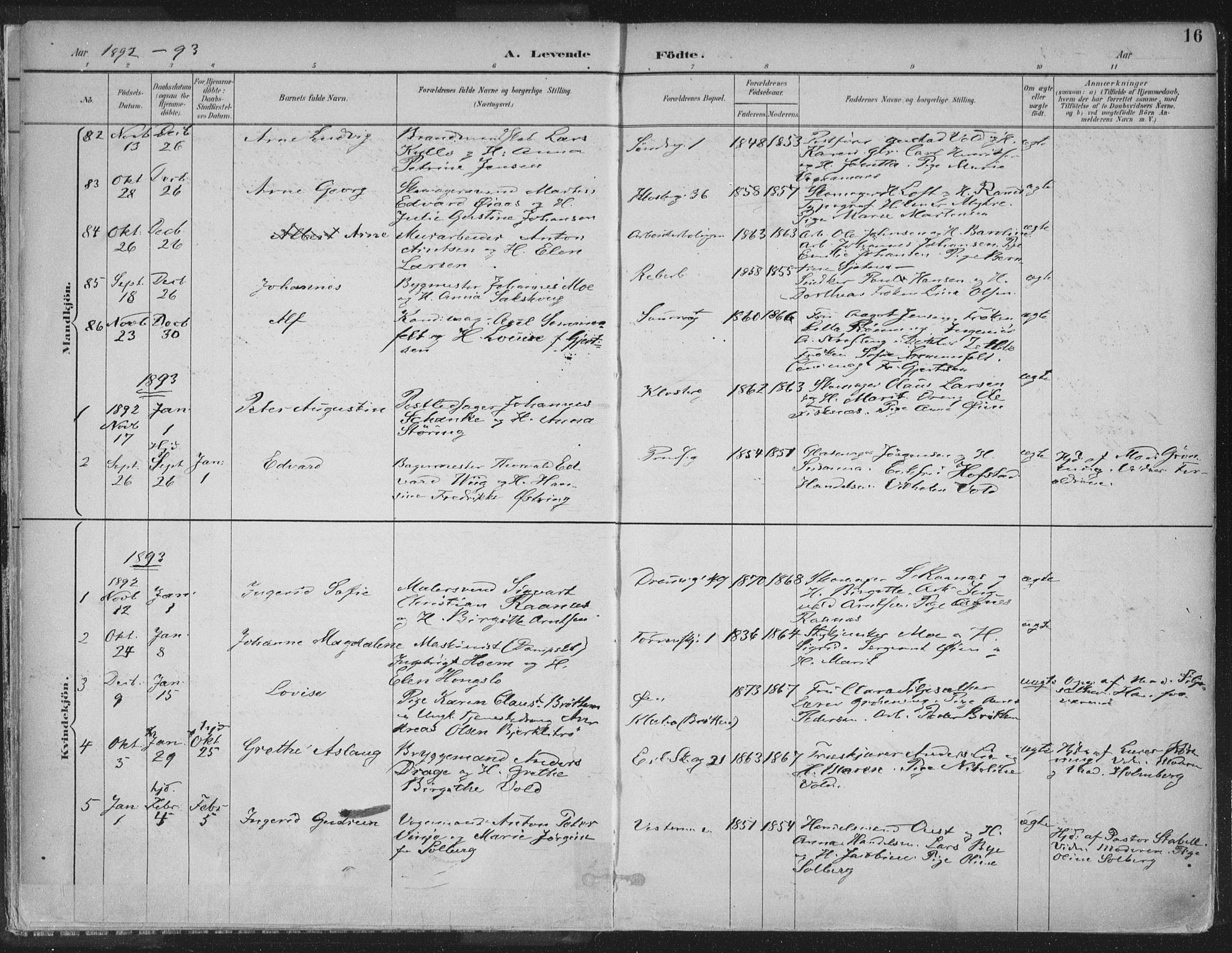Ministerialprotokoller, klokkerbøker og fødselsregistre - Sør-Trøndelag, SAT/A-1456/601/L0062: Parish register (official) no. 601A30, 1891-1911, p. 16