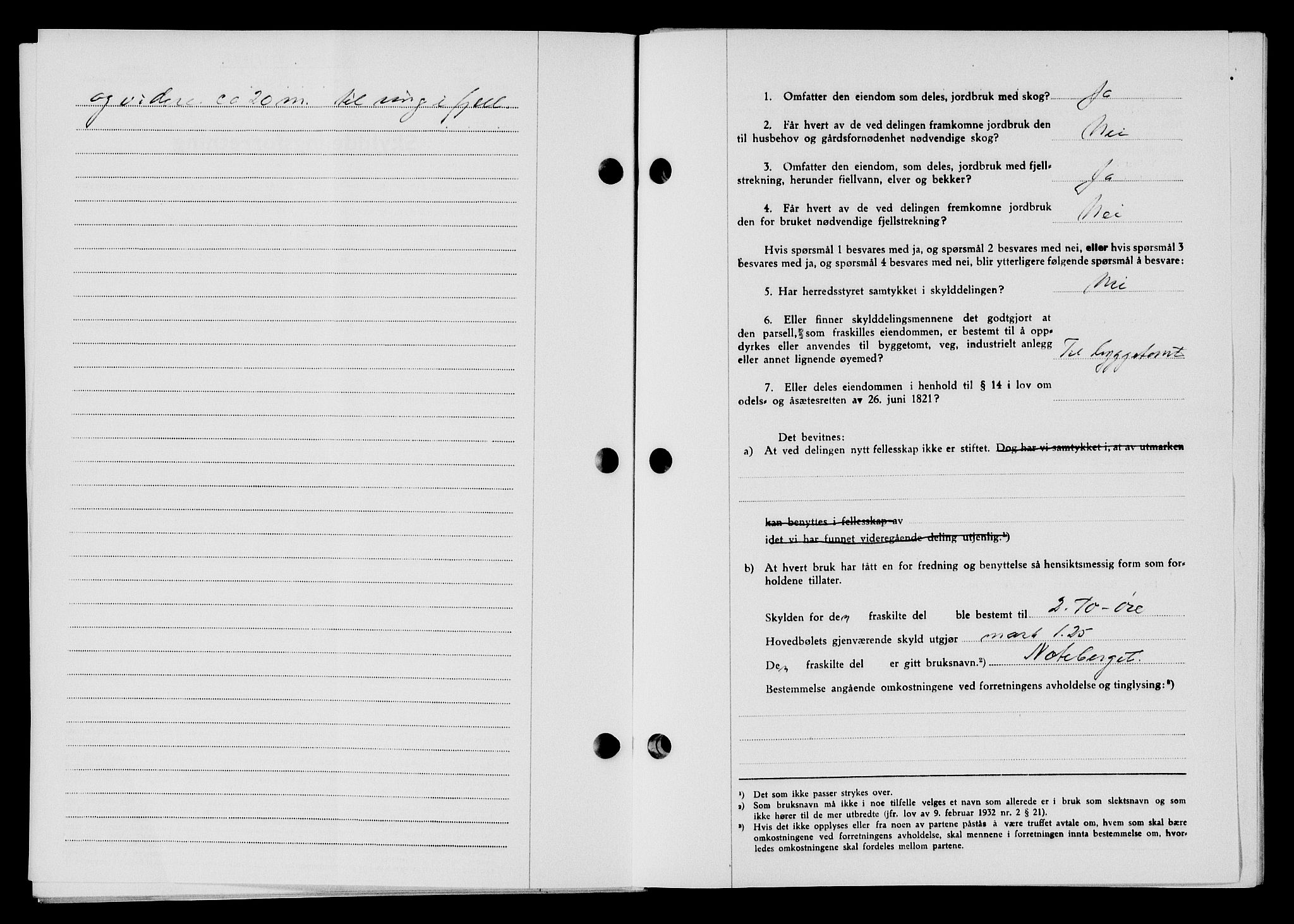 Flekkefjord sorenskriveri, AV/SAK-1221-0001/G/Gb/Gba/L0065: Mortgage book no. A-13, 1949-1949, Diary no: : 871/1949