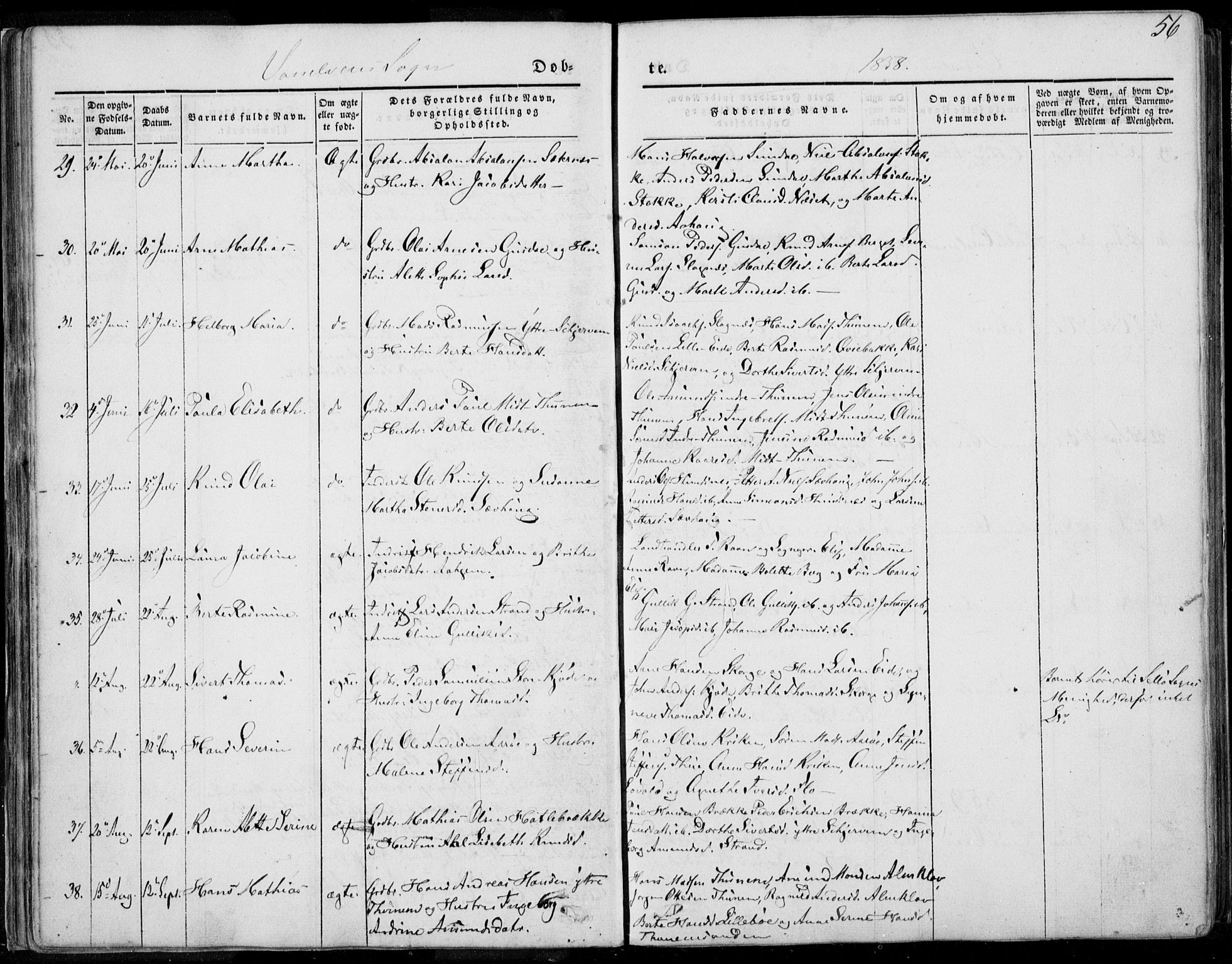 Ministerialprotokoller, klokkerbøker og fødselsregistre - Møre og Romsdal, SAT/A-1454/501/L0006: Parish register (official) no. 501A06, 1844-1868, p. 56