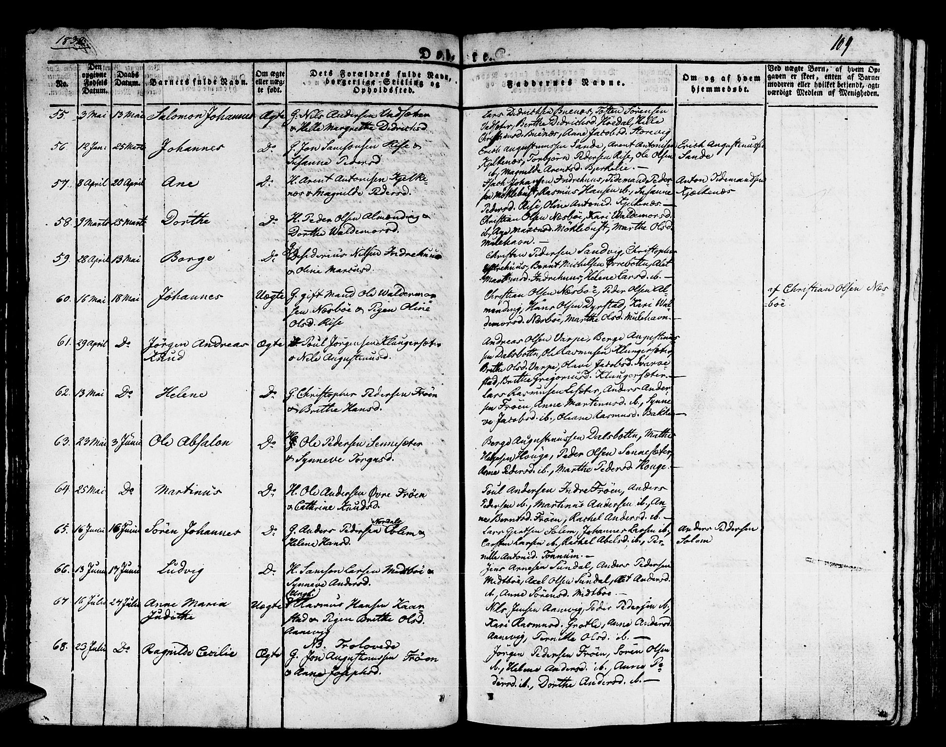 Kinn sokneprestembete, AV/SAB-A-80801/H/Haa/Haaa/L0004/0001: Parish register (official) no. A 4I, 1822-1840, p. 109