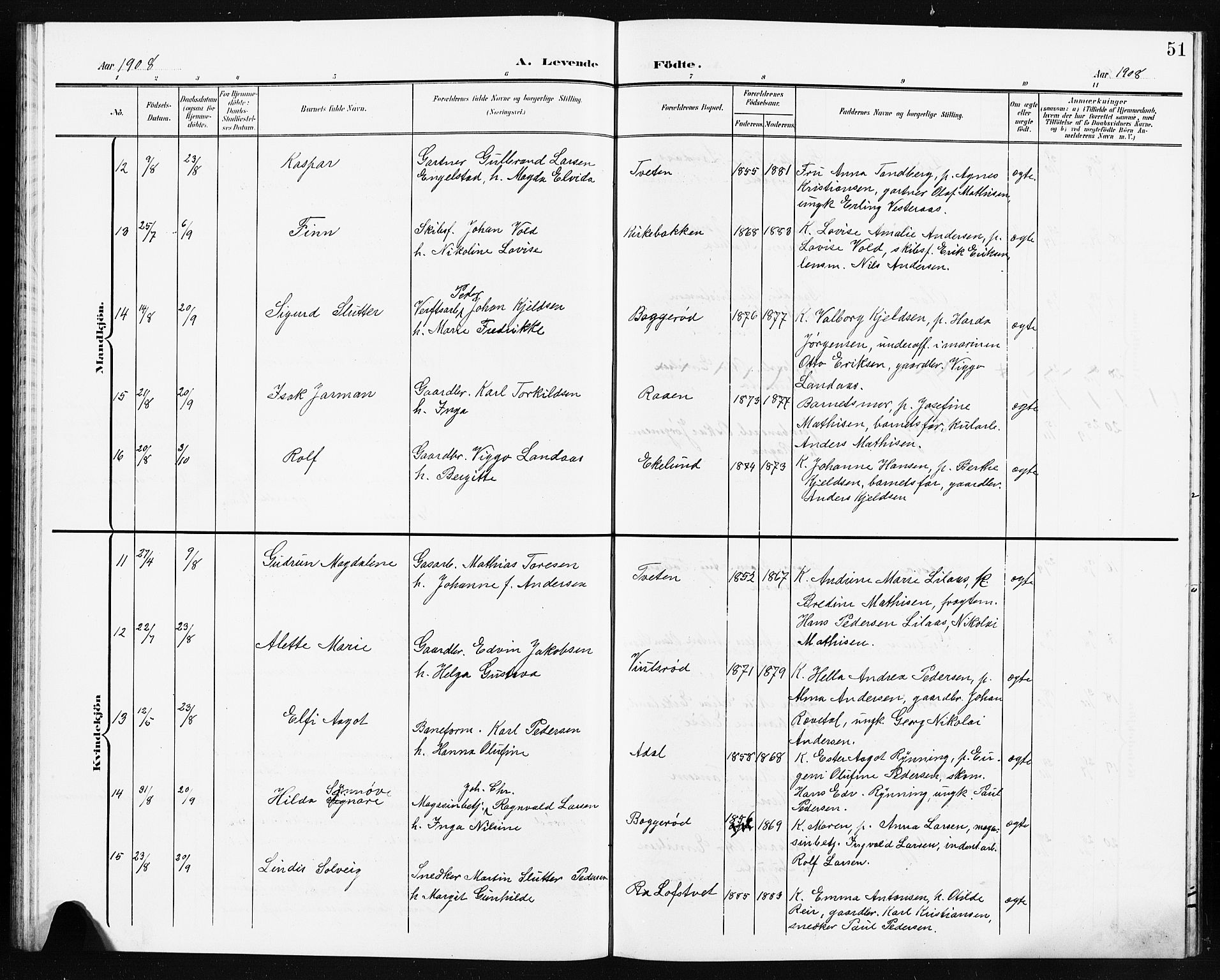 Borre kirkebøker, AV/SAKO-A-338/G/Ga/L0005: Parish register (copy) no. I 5, 1898-1910, p. 51