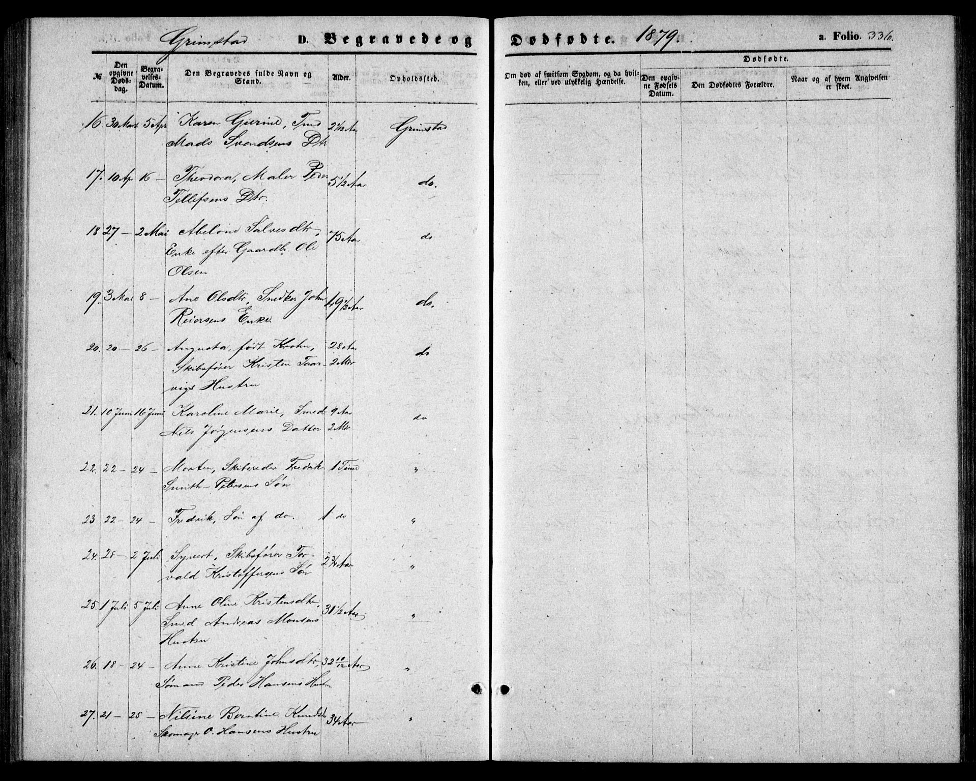 Fjære sokneprestkontor, AV/SAK-1111-0011/F/Fb/L0009: Parish register (copy) no. B 9, 1867-1870, p. 336