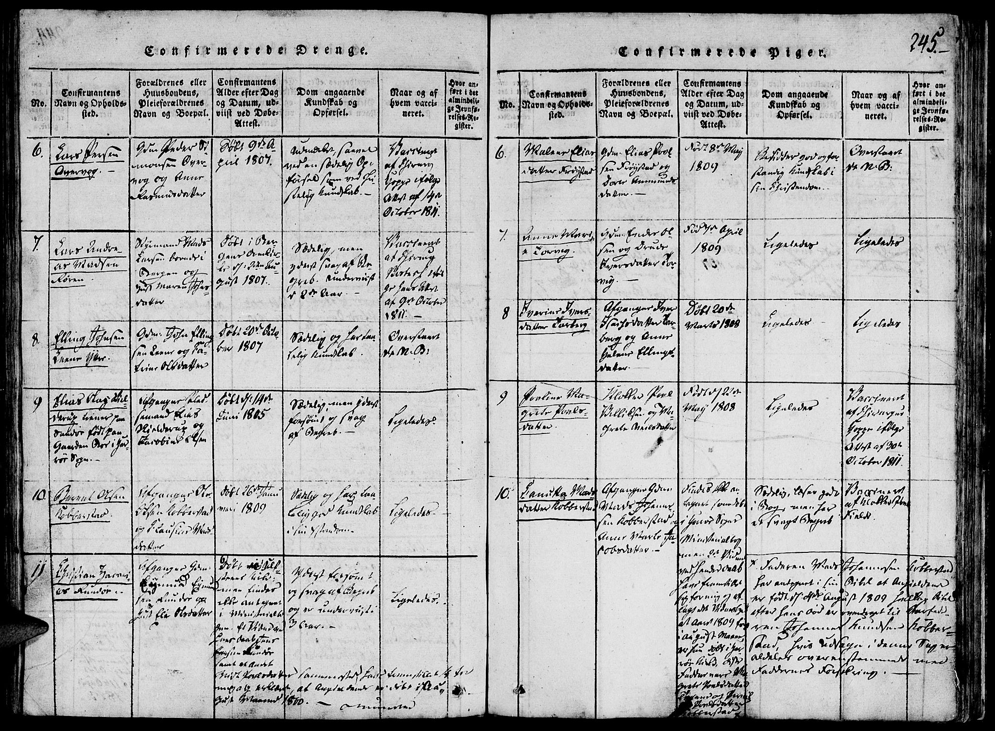 Ministerialprotokoller, klokkerbøker og fødselsregistre - Møre og Romsdal, AV/SAT-A-1454/507/L0069: Parish register (official) no. 507A04, 1816-1841, p. 245