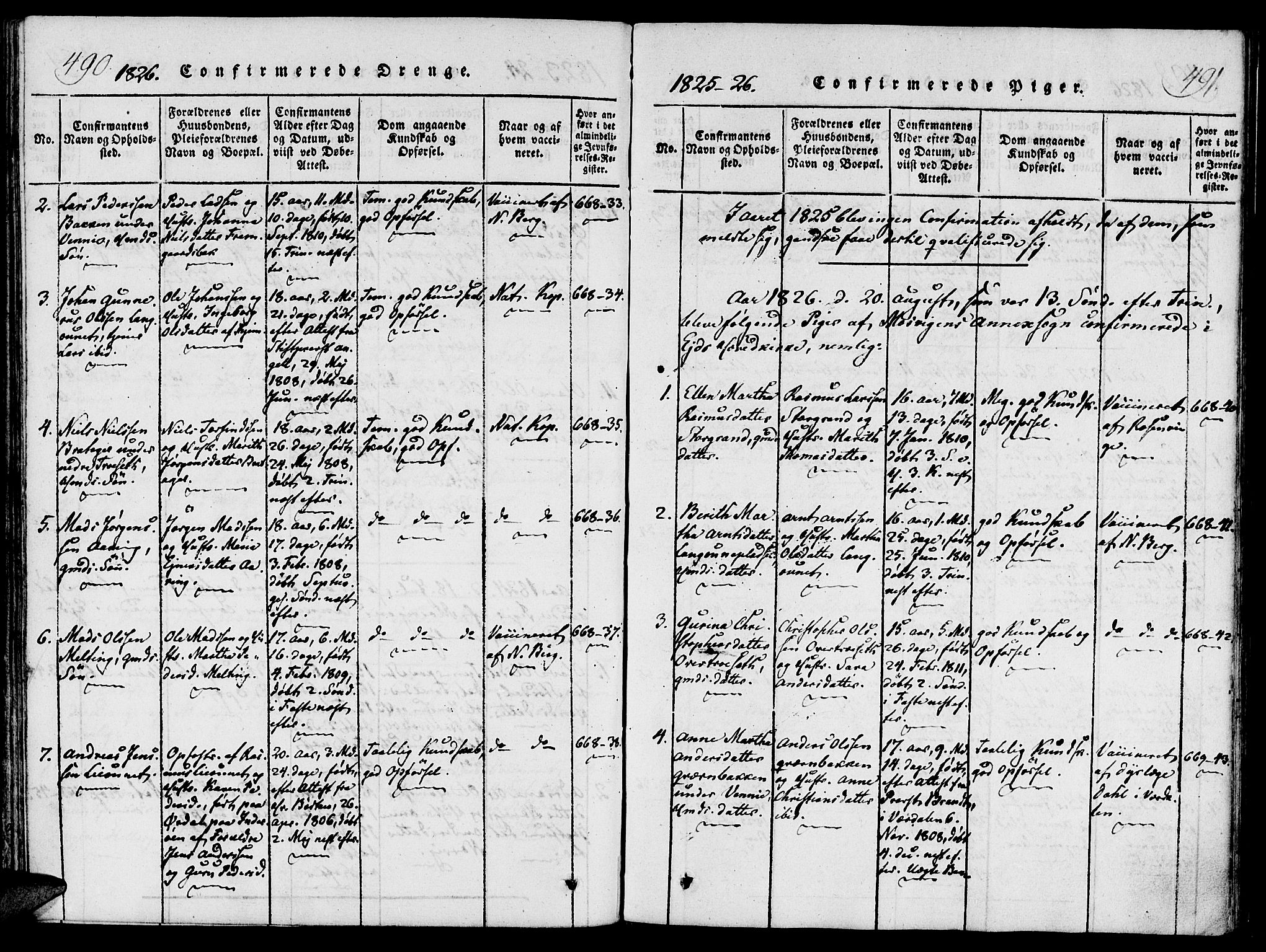 Ministerialprotokoller, klokkerbøker og fødselsregistre - Nord-Trøndelag, SAT/A-1458/733/L0322: Parish register (official) no. 733A01, 1817-1842, p. 490-491