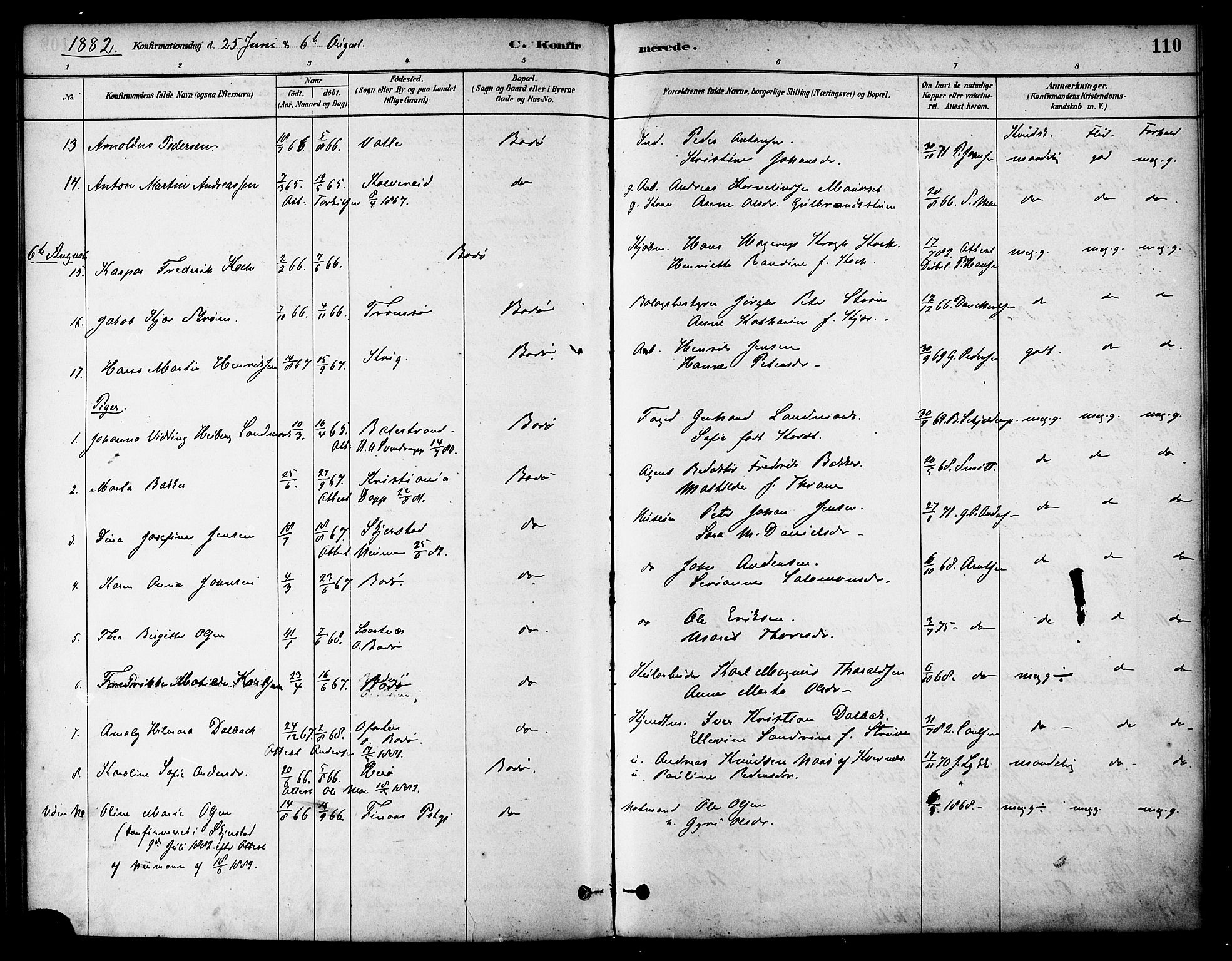 Ministerialprotokoller, klokkerbøker og fødselsregistre - Nordland, AV/SAT-A-1459/801/L0030: Parish register (copy) no. 801C05, 1879-1887, p. 110