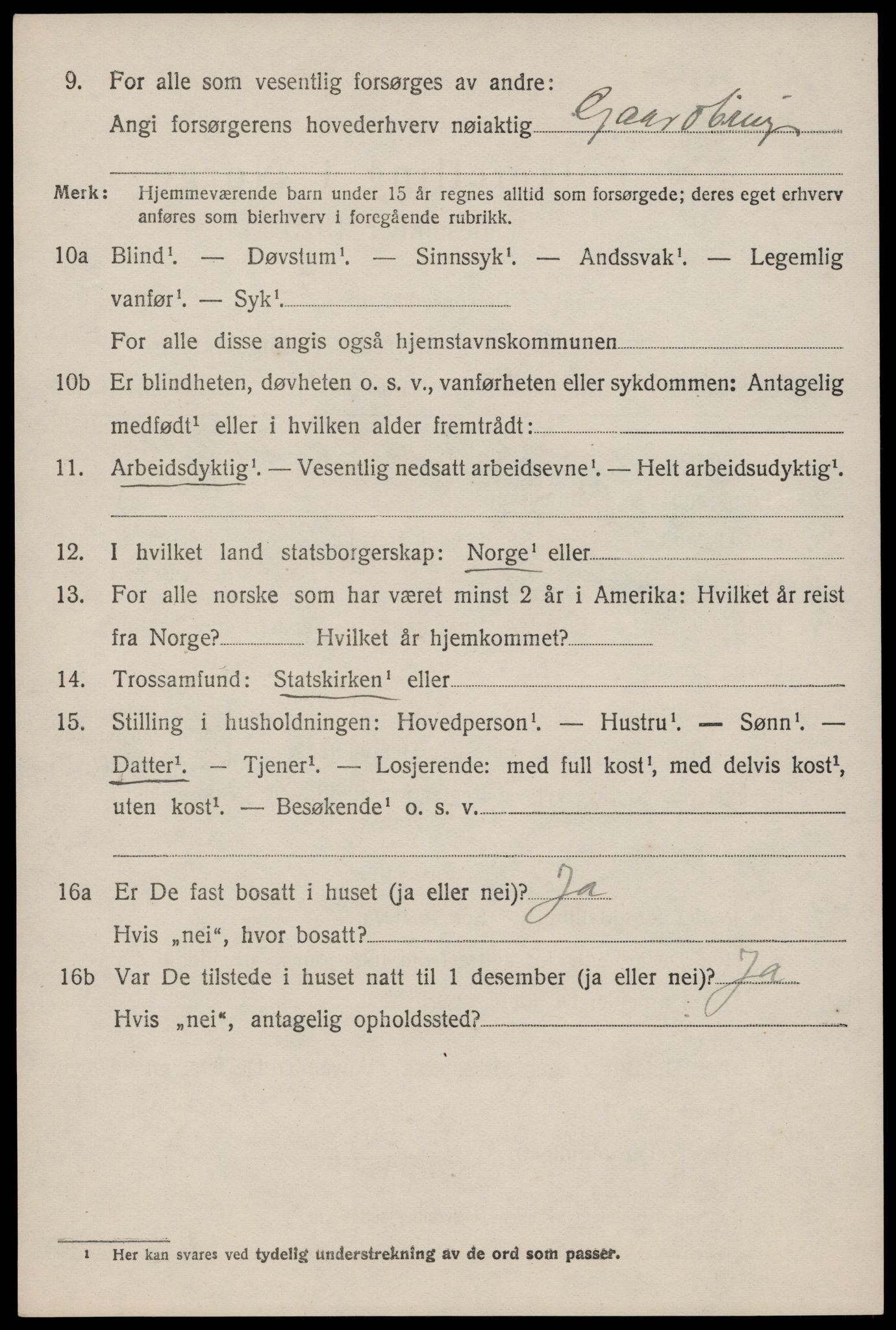 SAST, 1920 census for Årdal, 1920, p. 1749