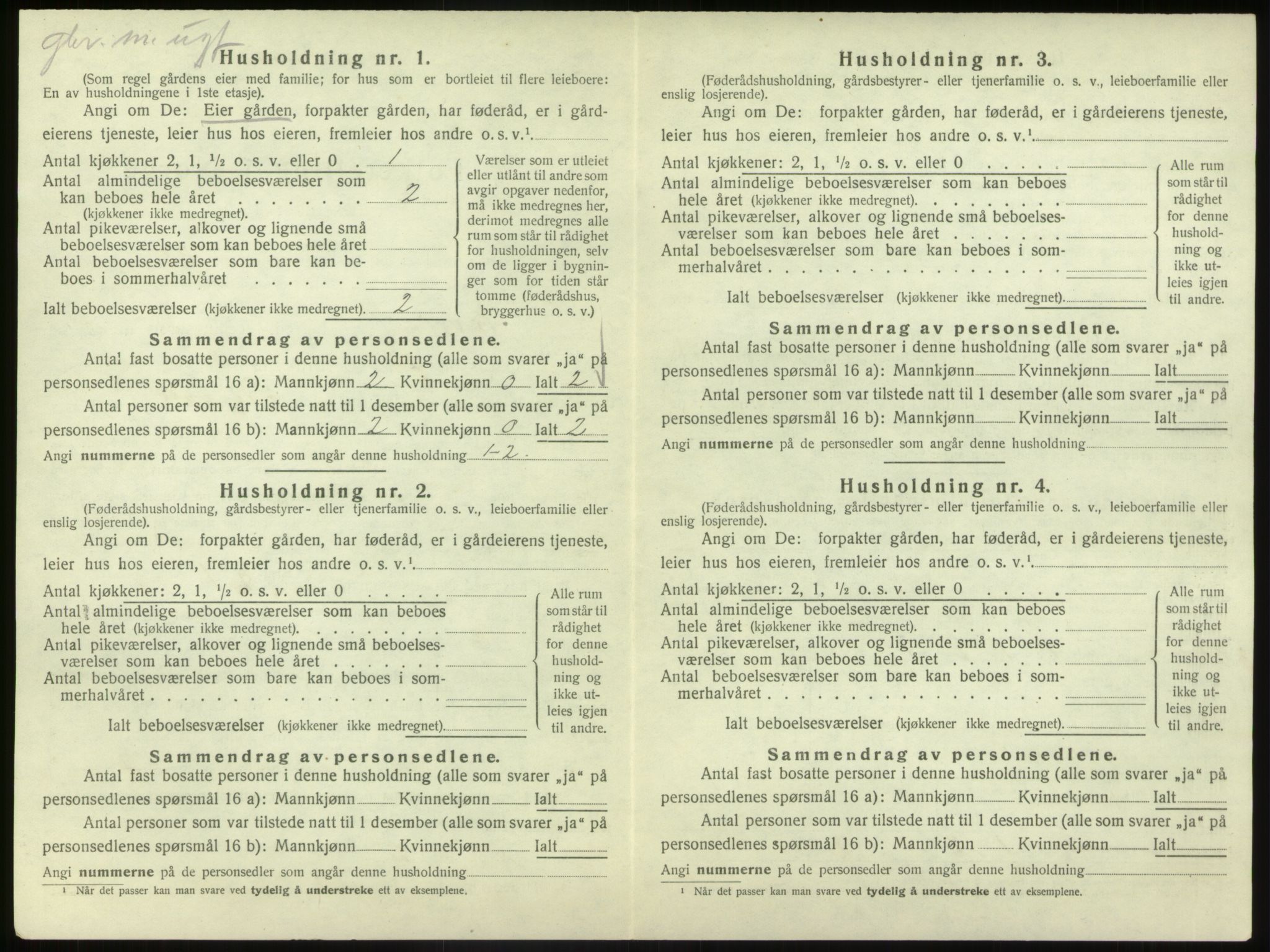 SAB, 1920 census for Vevring, 1920, p. 297