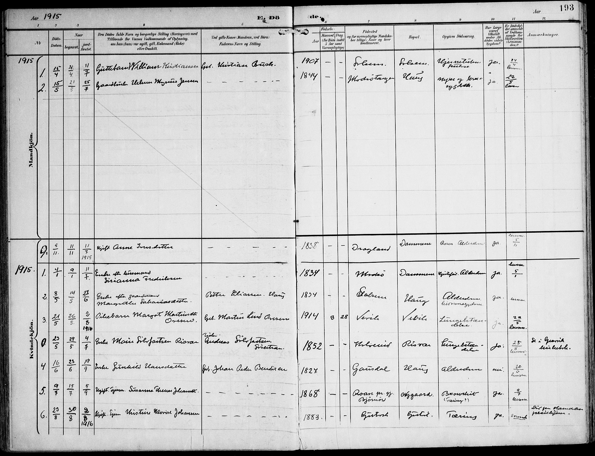 Ministerialprotokoller, klokkerbøker og fødselsregistre - Nord-Trøndelag, SAT/A-1458/788/L0698: Parish register (official) no. 788A05, 1902-1921, p. 193