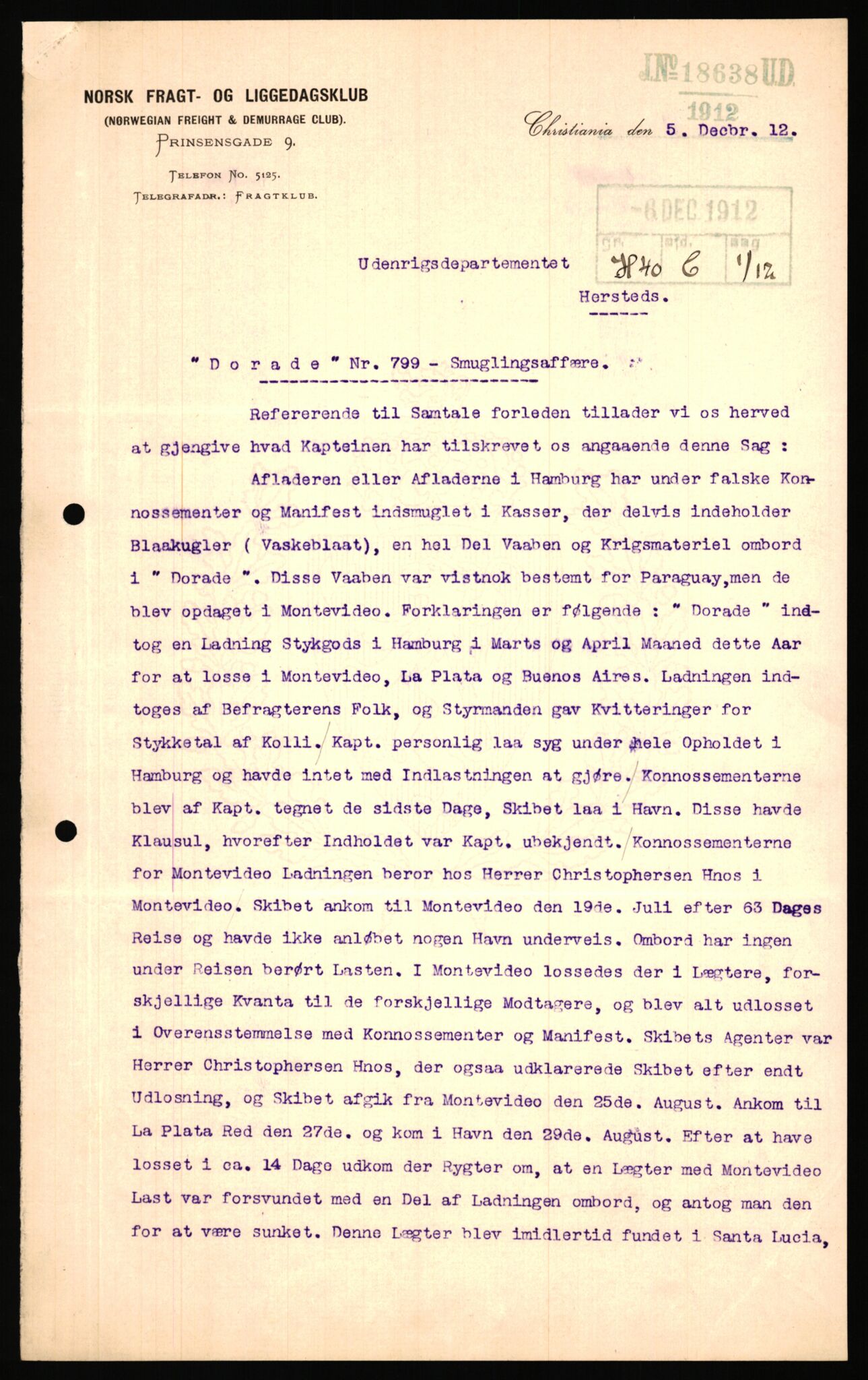 Utenriksdepartementet, AV/RA-S-2259, 1912-1915, p. 2