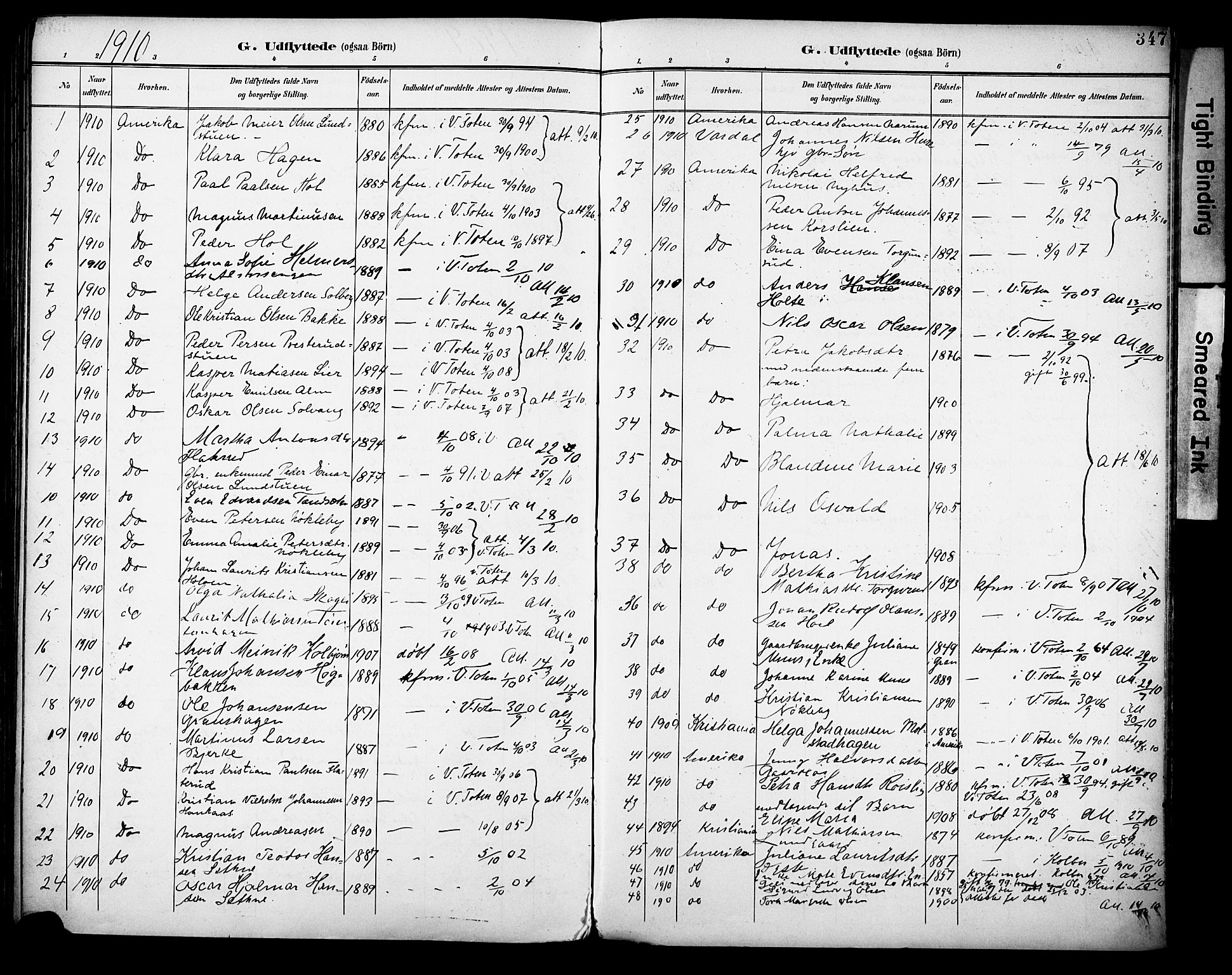 Vestre Toten prestekontor, SAH/PREST-108/H/Ha/Haa/L0013: Parish register (official) no. 13, 1895-1911, p. 347